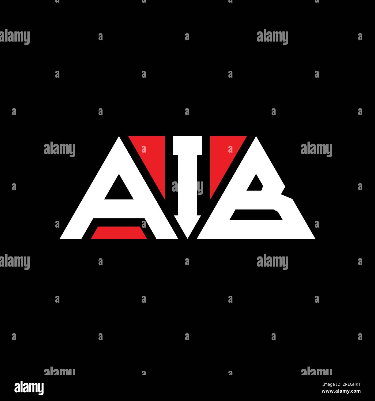 AIB-Logo mit Dreiecksbuchstaben und Dreiecksform. Monogramm mit AIB-Dreieck-Logo. AIB-Dreieck-Vektorlogo-Vorlage mit roter Farbe. AIB Triangul Stock Vektor