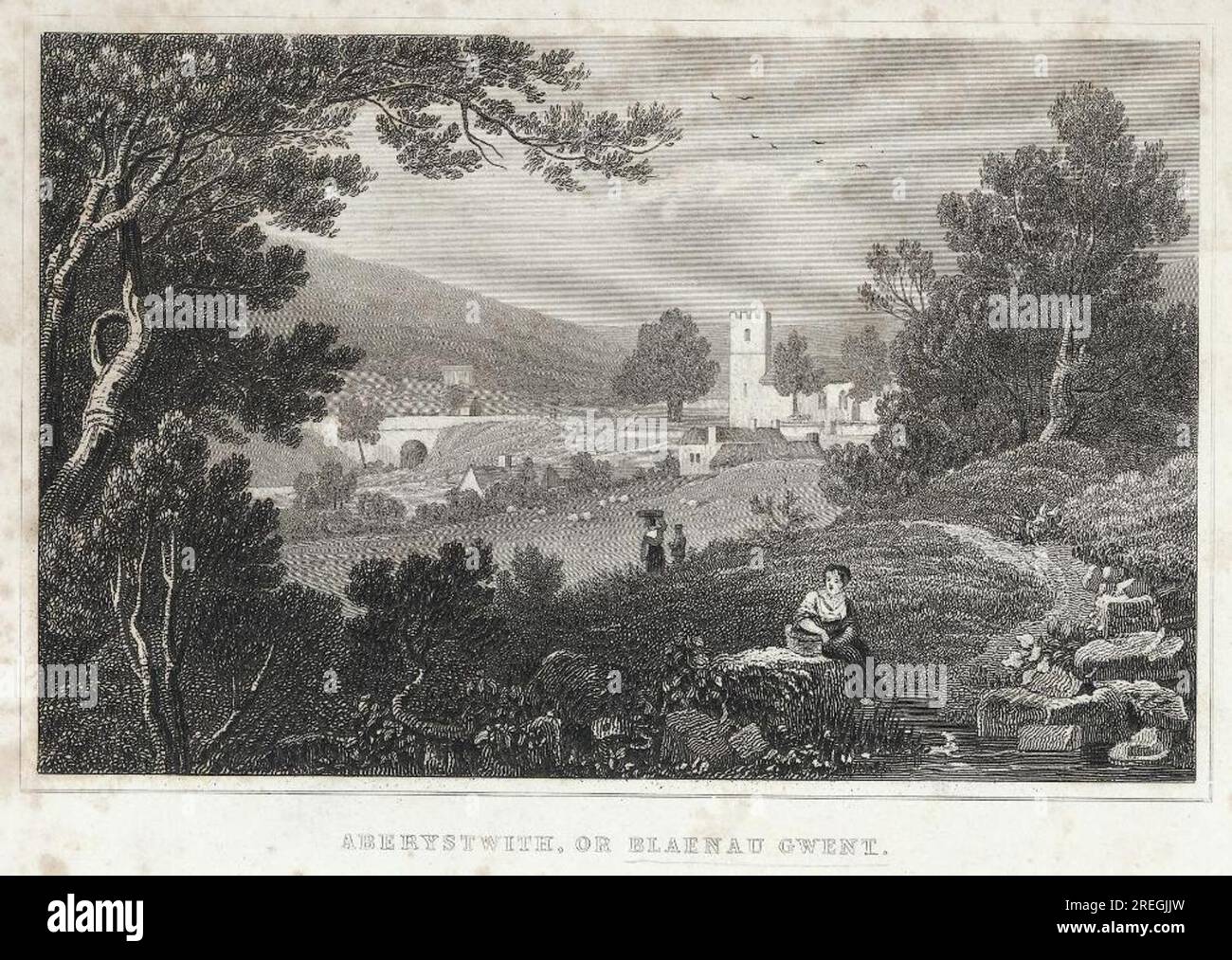 Aberystwith, oder Blaenau Gwent um 1830 von Henry Gastineau Stockfoto