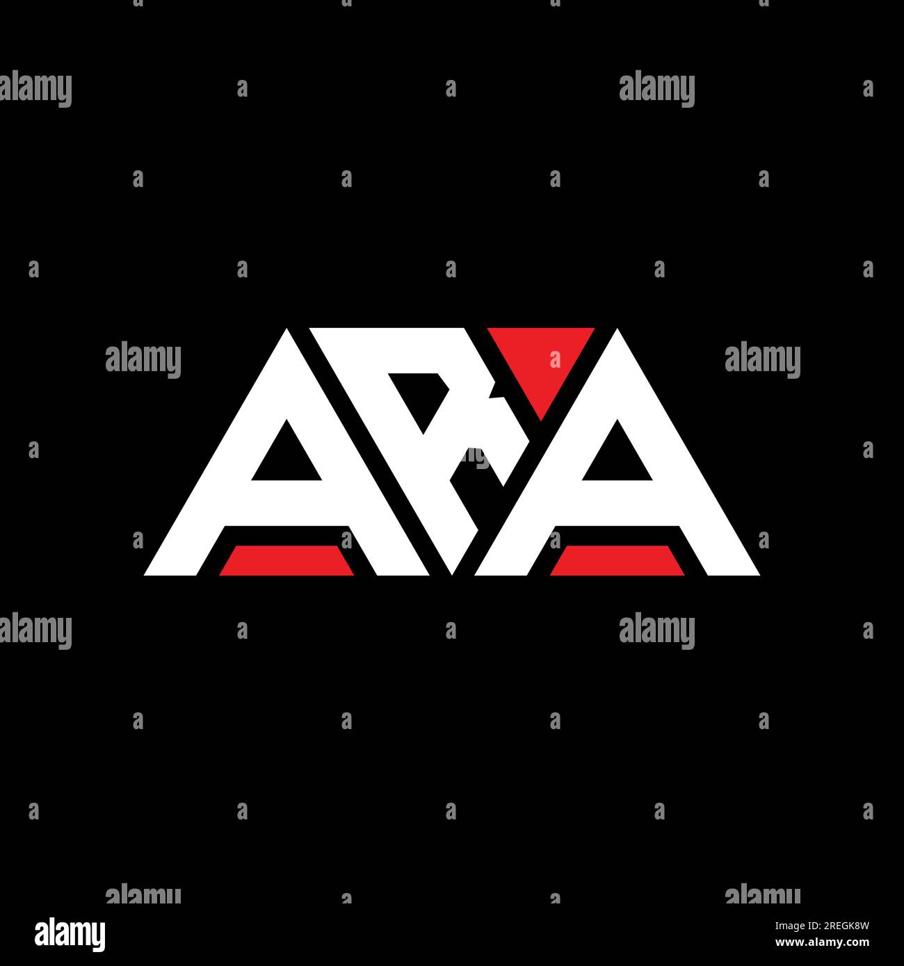 ARA-Logo mit Dreiecksbuchstaben und Dreiecksform. MONOGRAMM mit ARA-Dreieck-Logo. ARA-Dreieck-Vektor-Logo-Vorlage mit roter Farbe. ARA triangul Stock Vektor