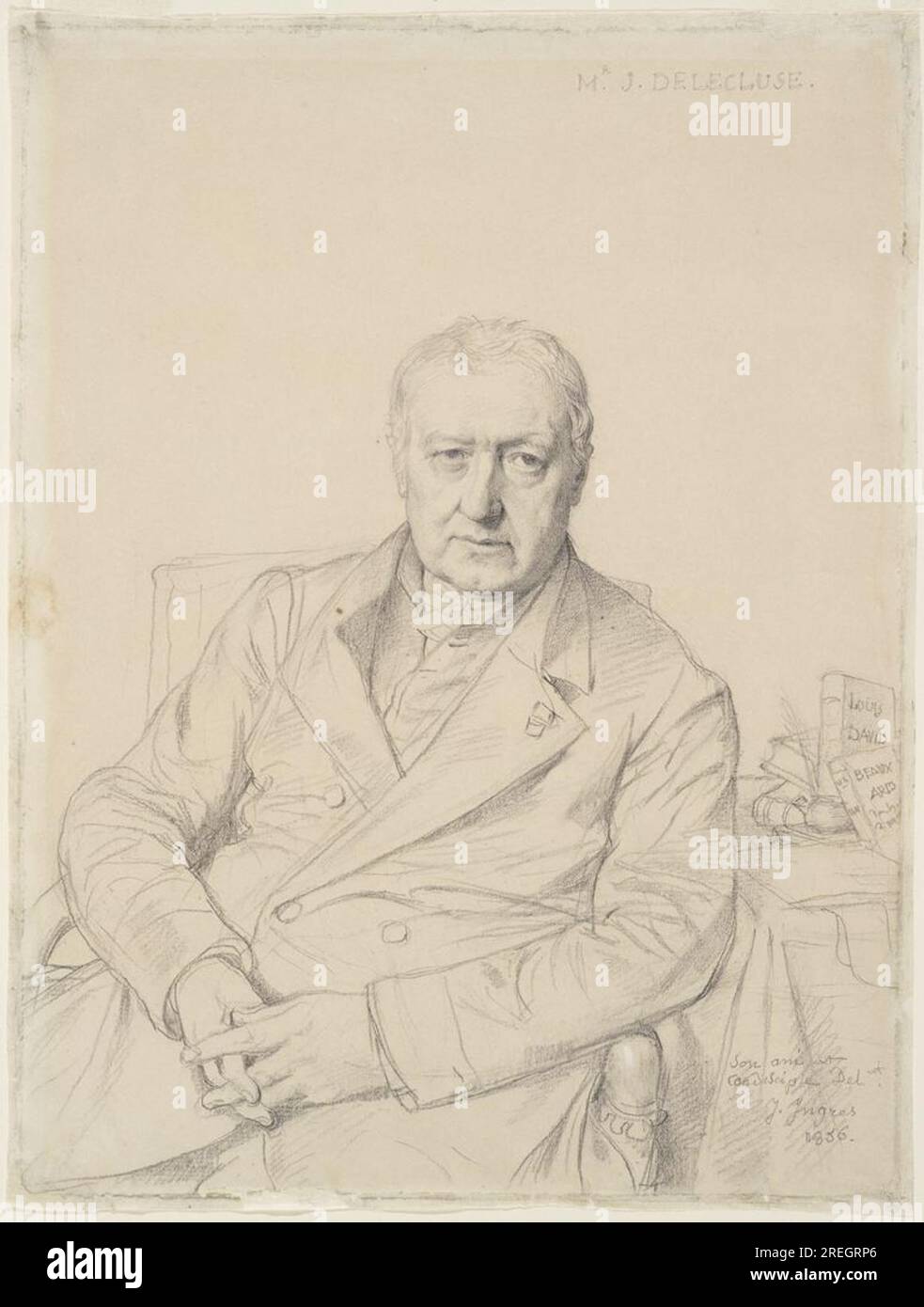 Portrait d'Etienne-Jean Delécluze 1856 von Jean Auguste Dominique Ingres Stockfoto