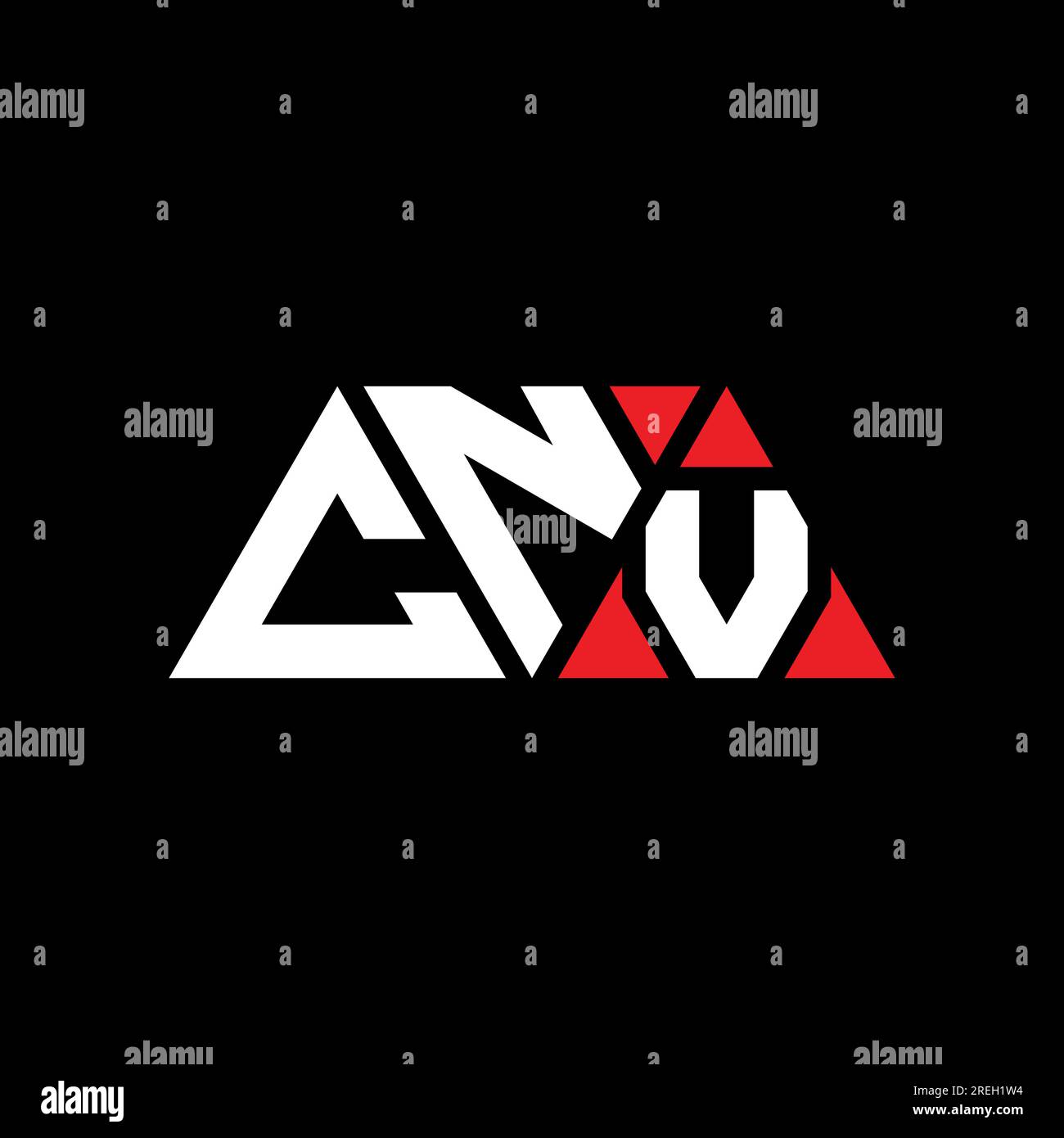CNV-Logo mit Dreiecksbuchstaben in Dreiecksform. CNV-Dreieck-Logo-Monogramm. CNV-dreieckige Vektorvorlage mit roter Farbe. CNV Triangul Stock Vektor