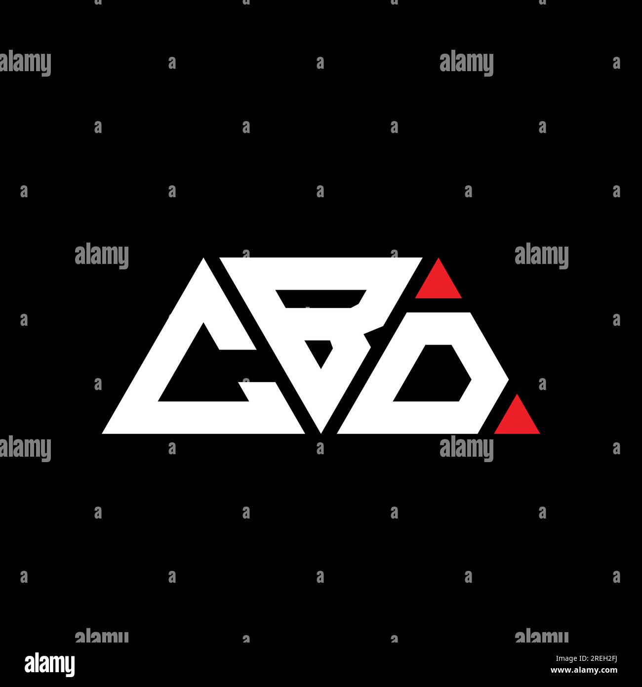 CBD-Logo mit Dreiecksbuchstaben und Dreiecksform. CBD-Monogramm mit Dreieckslogo. CBD-dreieckige Vektor-Logo-Vorlage mit roter Farbe. CBD Triangul Stock Vektor