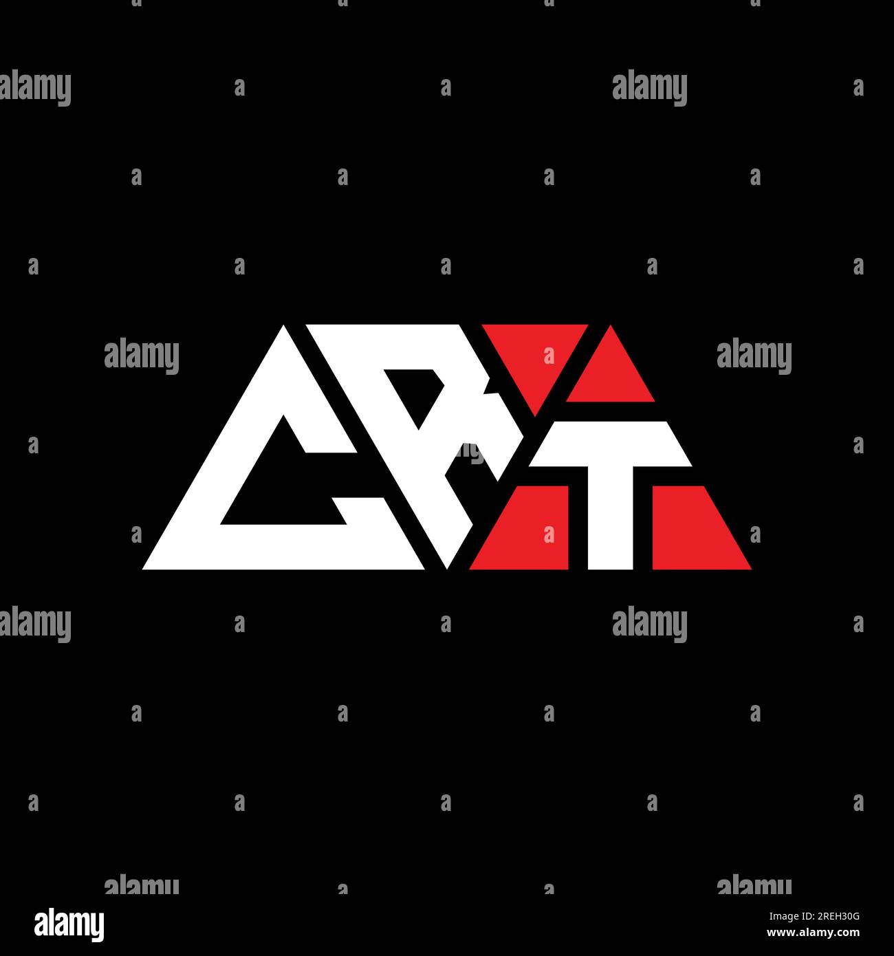 CRT-Logo mit Dreiecksbuchstaben und Dreiecksform. CRT-Monogramm mit Dreieck-Logo. CRT-Dreieck-Vektor-Logo-Vorlage mit roter Farbe. CRT Triangul Stock Vektor