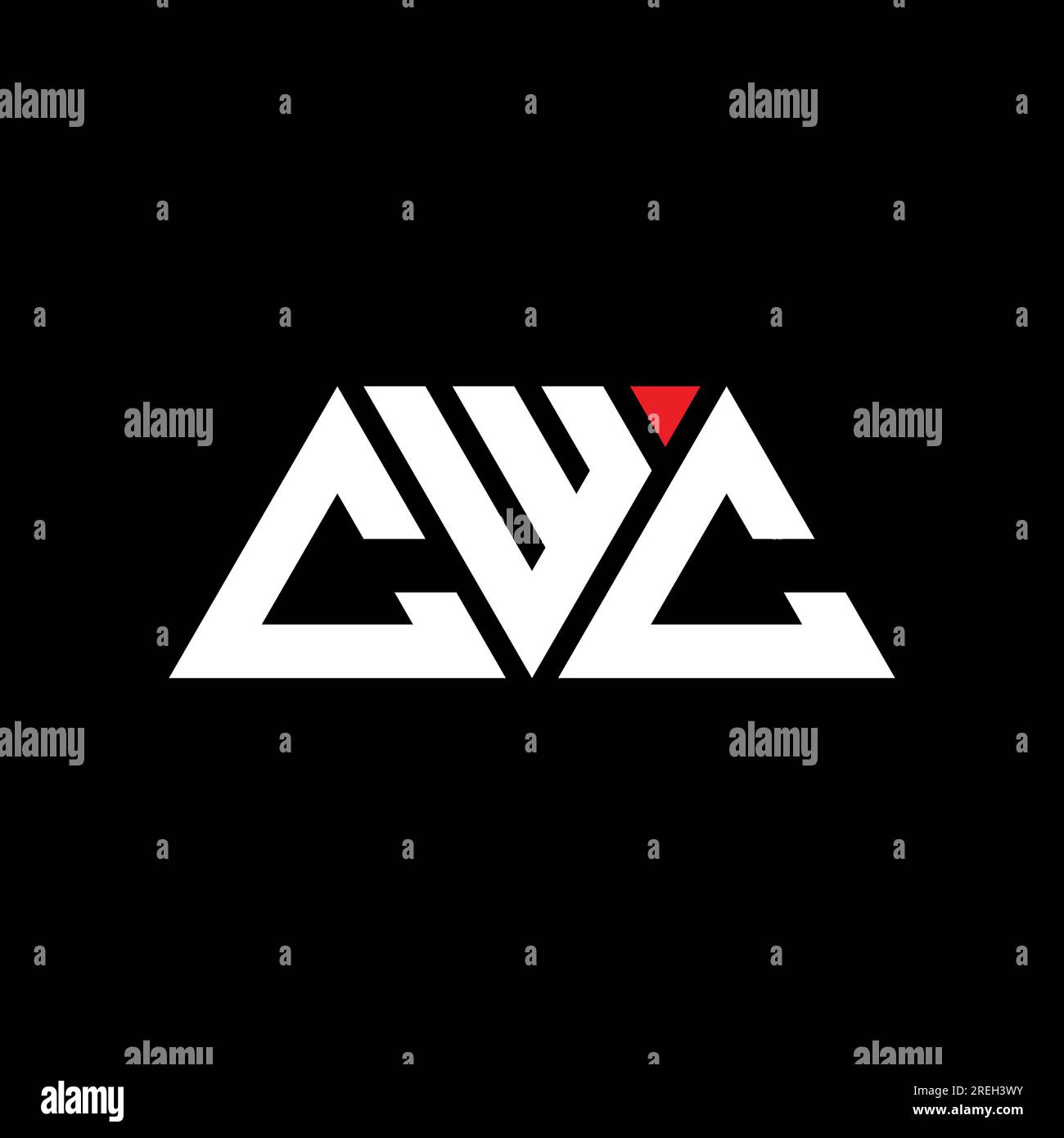 CWC-Logo mit Dreiecksbuchstaben und Dreiecksform. Monogramm mit dem CWC-Dreieck-Logo. CWC-Dreieck-Vektor-Logo-Vorlage mit roter Farbe. CWC-Triangul Stock Vektor