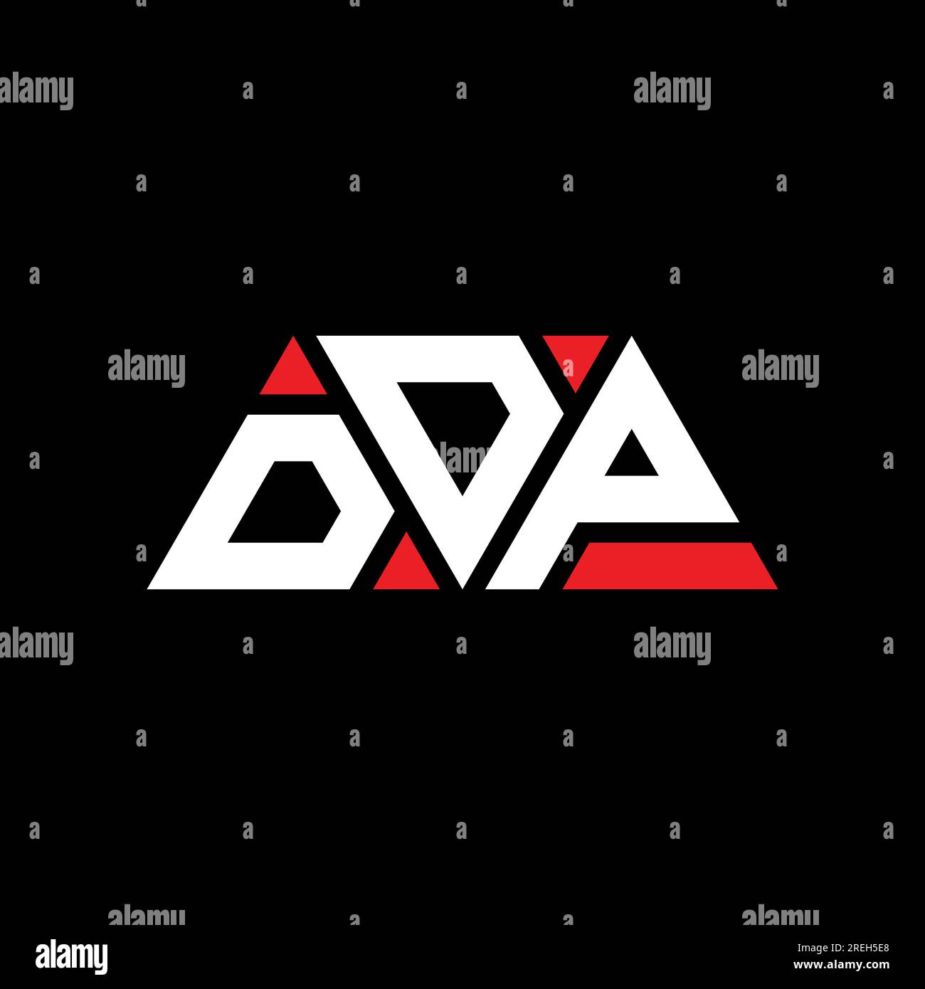 DDP-Logo mit dreieckigem Buchstaben in Dreiecksform. DDP-Dreieck-Logo-Monogramm. DDP-dreieckige Vektorvorlage mit roter Farbe. DDP Triangul Stock Vektor