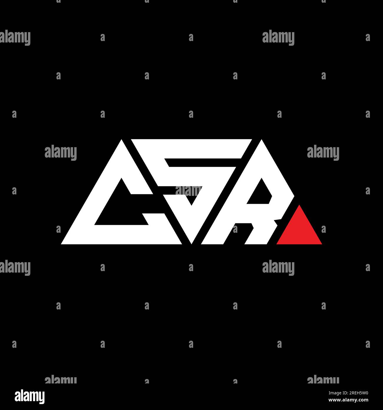 CSR-Logo mit Dreiecksbuchstaben und Dreiecksform. CSR-Dreieck-Logo-Monogramm. CSR-Dreieck-Vektor-Logo-Vorlage mit roter Farbe. CSR Triangul Stock Vektor