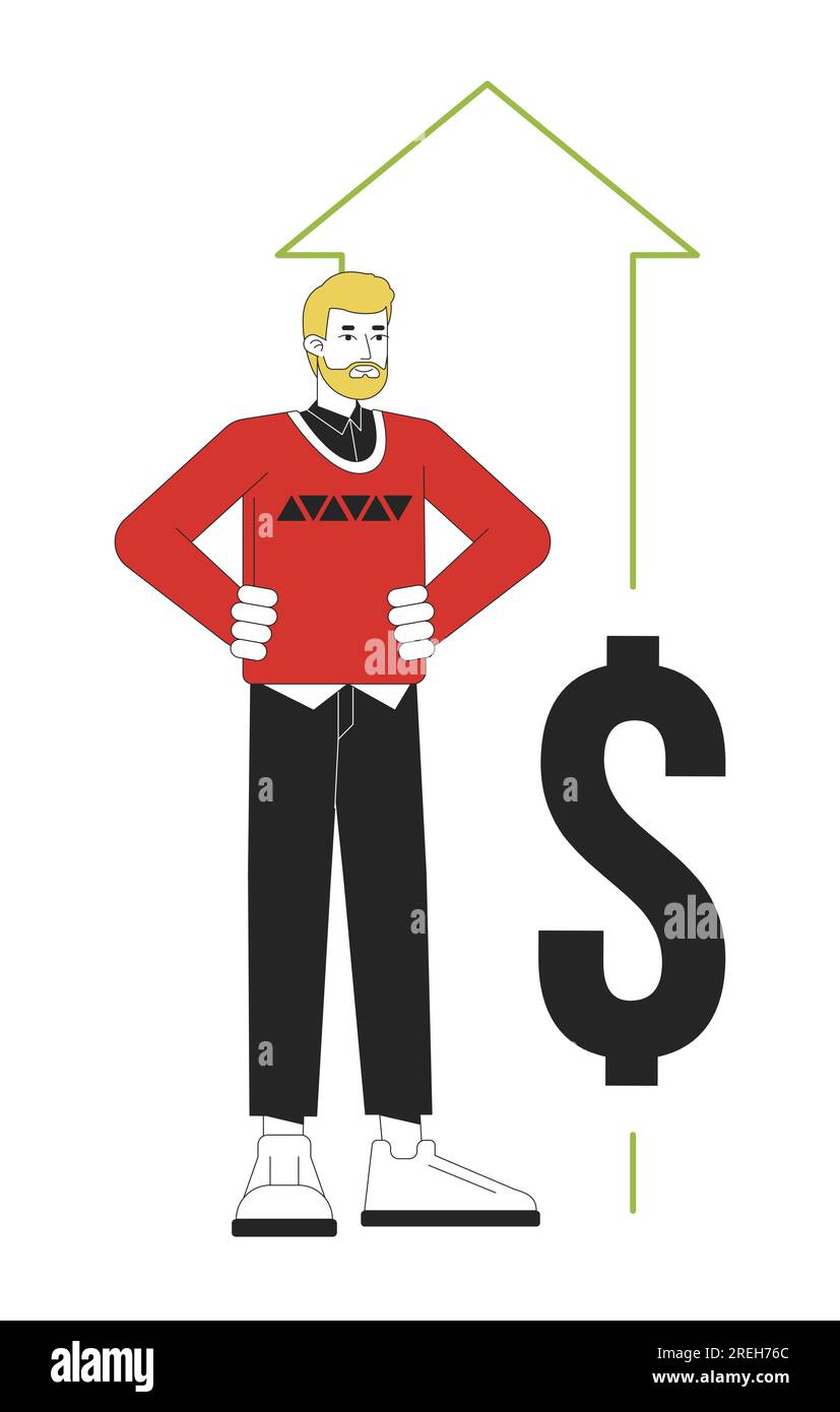 Wachstum der persönlichen Finanzen – Flatline-Konzept, Vektordarstellung Stock Vektor