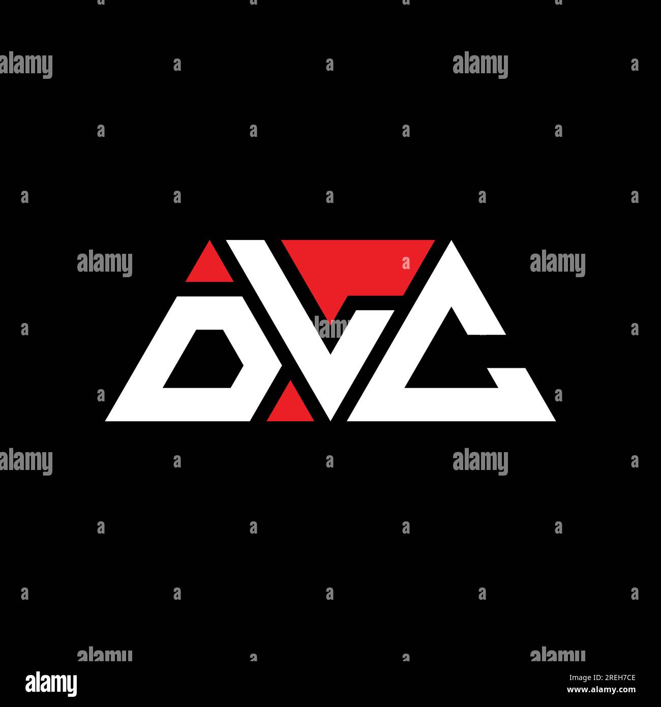 DLC-Logo mit dreieckigem Buchstaben in Dreiecksform. Monogramm mit DLC-Dreieck-Logo. DLC-dreieckige Vektorvorlage mit roter Farbe. DLC Triangul Stock Vektor