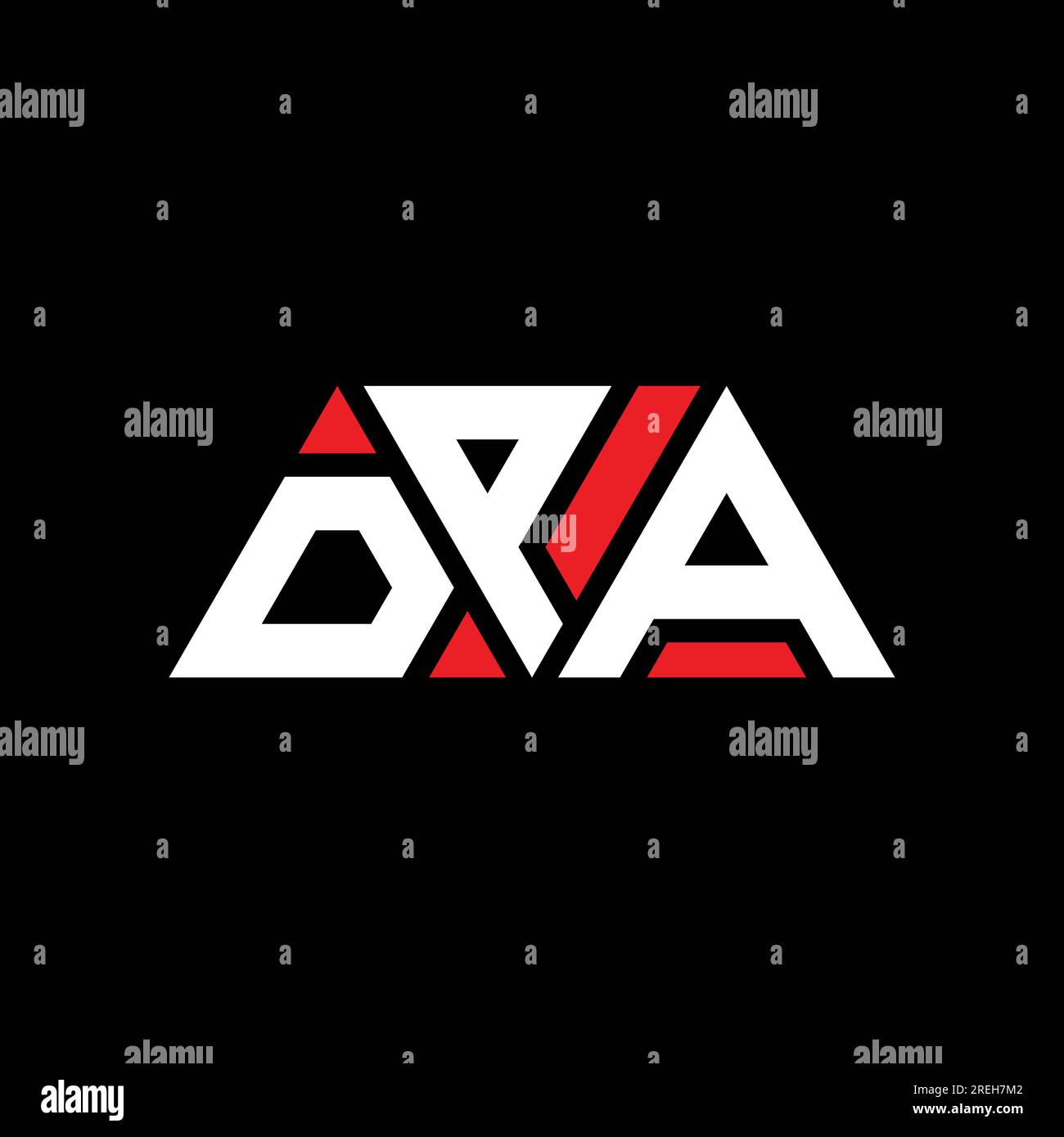 DPA-Logo mit dreieckigem Buchstaben in Dreiecksform. DPA-Dreieck-Logo-Monogramm. DPA-dreieckige Vektorvorlage mit roter Farbe. DPA Triangul Stock Vektor