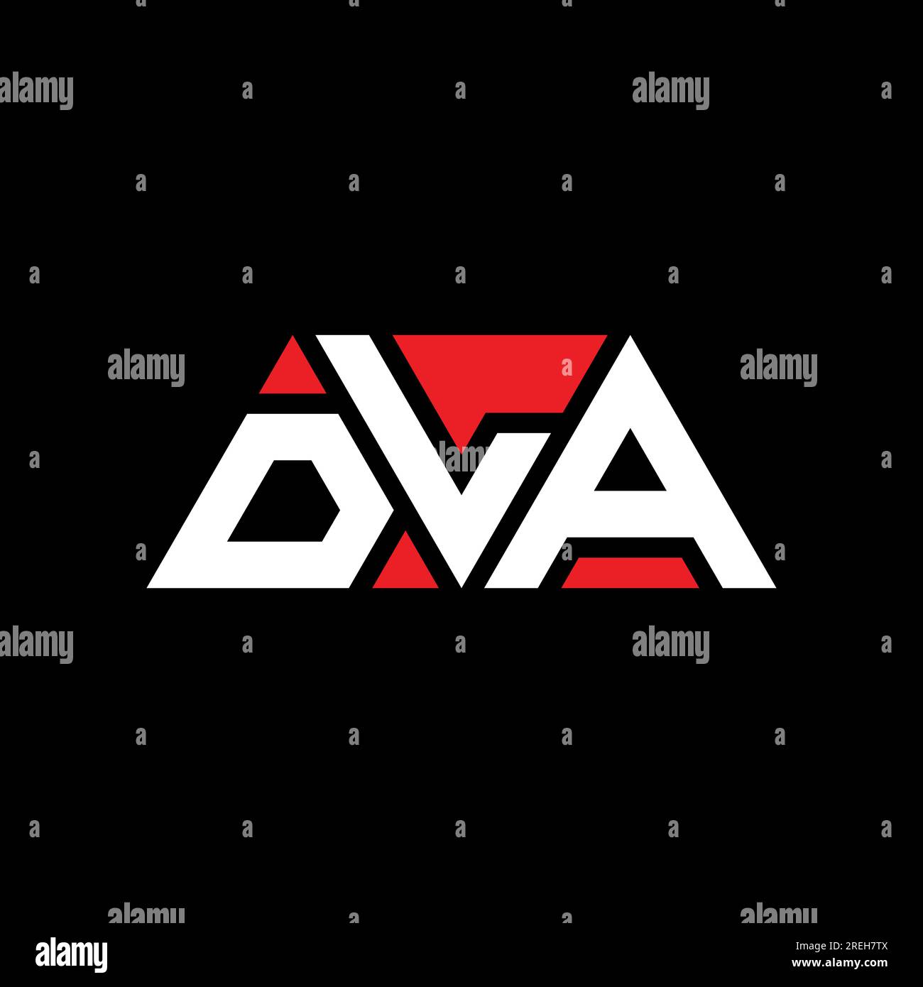 DLA-Logo mit Dreiecksbuchstaben und Dreiecksform. Monogramm mit DLA-Dreieck-Logo. Vorlage für DLA-Dreieck-Vektor-Logo in roter Farbe. DLA Triangul Stock Vektor