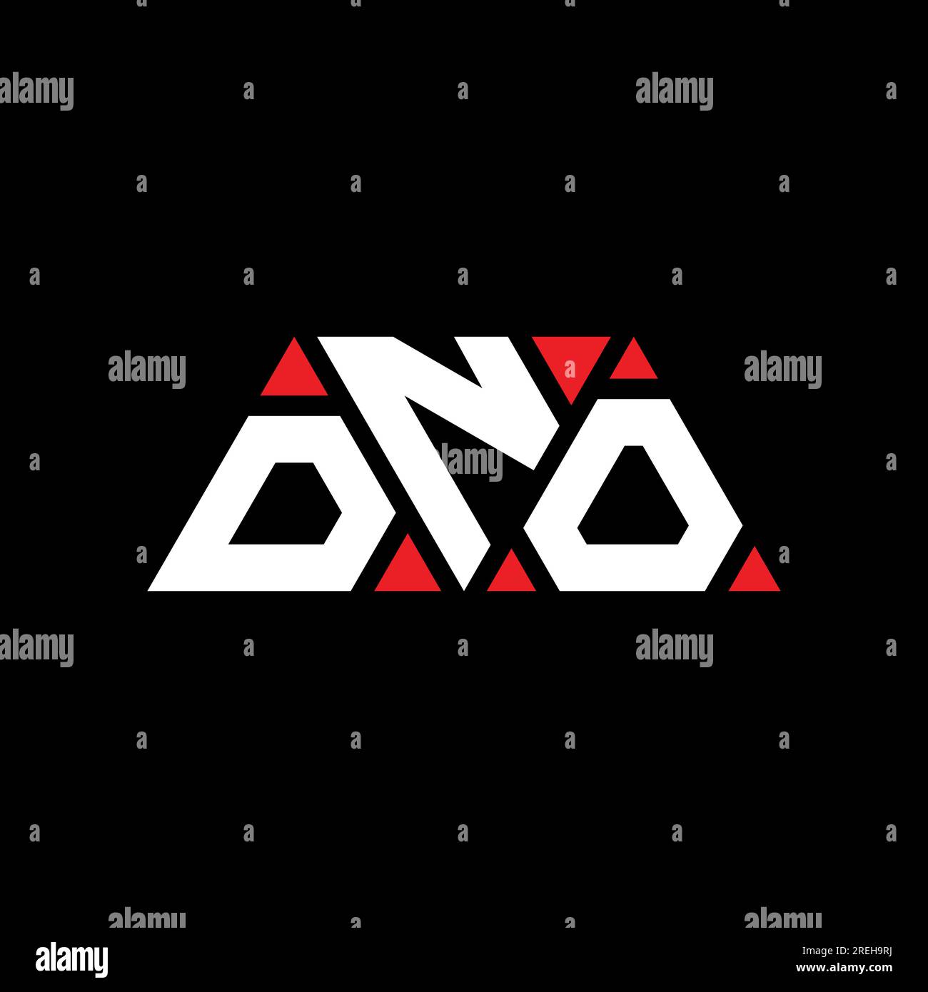 DNO-Logo mit dreieckigem Buchstaben und dreieckiger Form. DNO Dreieck Logo Design Monogramm. DNO-Dreieck-Vektor-Logo-Vorlage mit roter Farbe. DNO Triangul Stock Vektor
