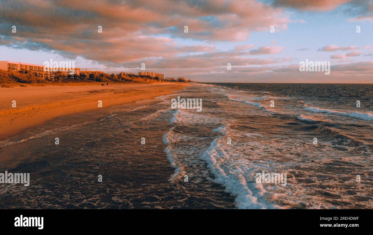 Magische Stunde am Strand von Boca Raton Flroida Stockfoto