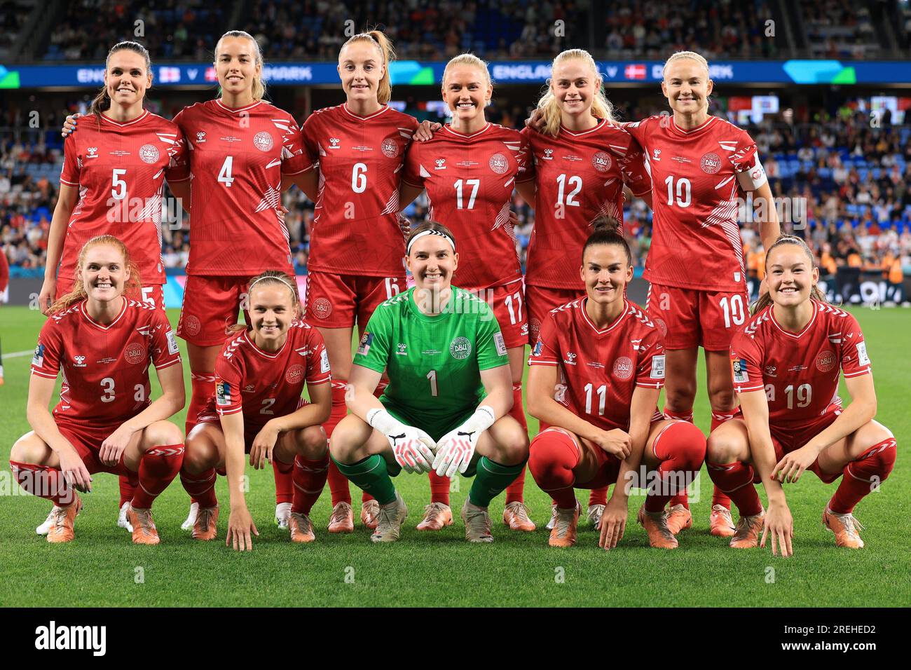 28. Juli 2023; Sydney Football Stadium, Sydney, NSW, Australien: FIFA Womens World Cup Group D Football, England gegen Dänemark; Dänemark ab 11 Stockfoto