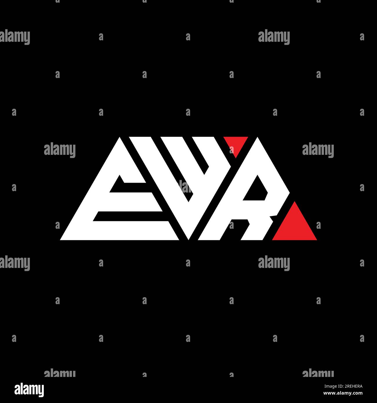 EWR-Logo mit Dreiecksbuchstaben und Dreiecksform. Monogramm mit EWR-Dreieck-Logo. EWR-dreieckige Vektorvorlage mit roter Farbe. EWR-Triangul Stock Vektor