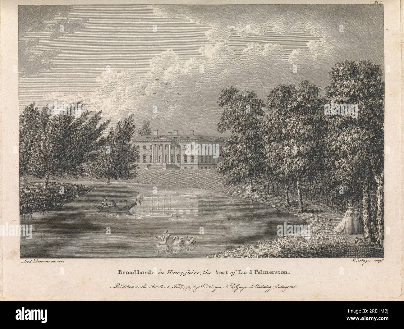 Broadlands in Hampshire, The Seat of Lord Palmerston (veröffentlicht von W. Angus), Platte 1; Seite 42 (Band 1) von William Angus Stockfoto