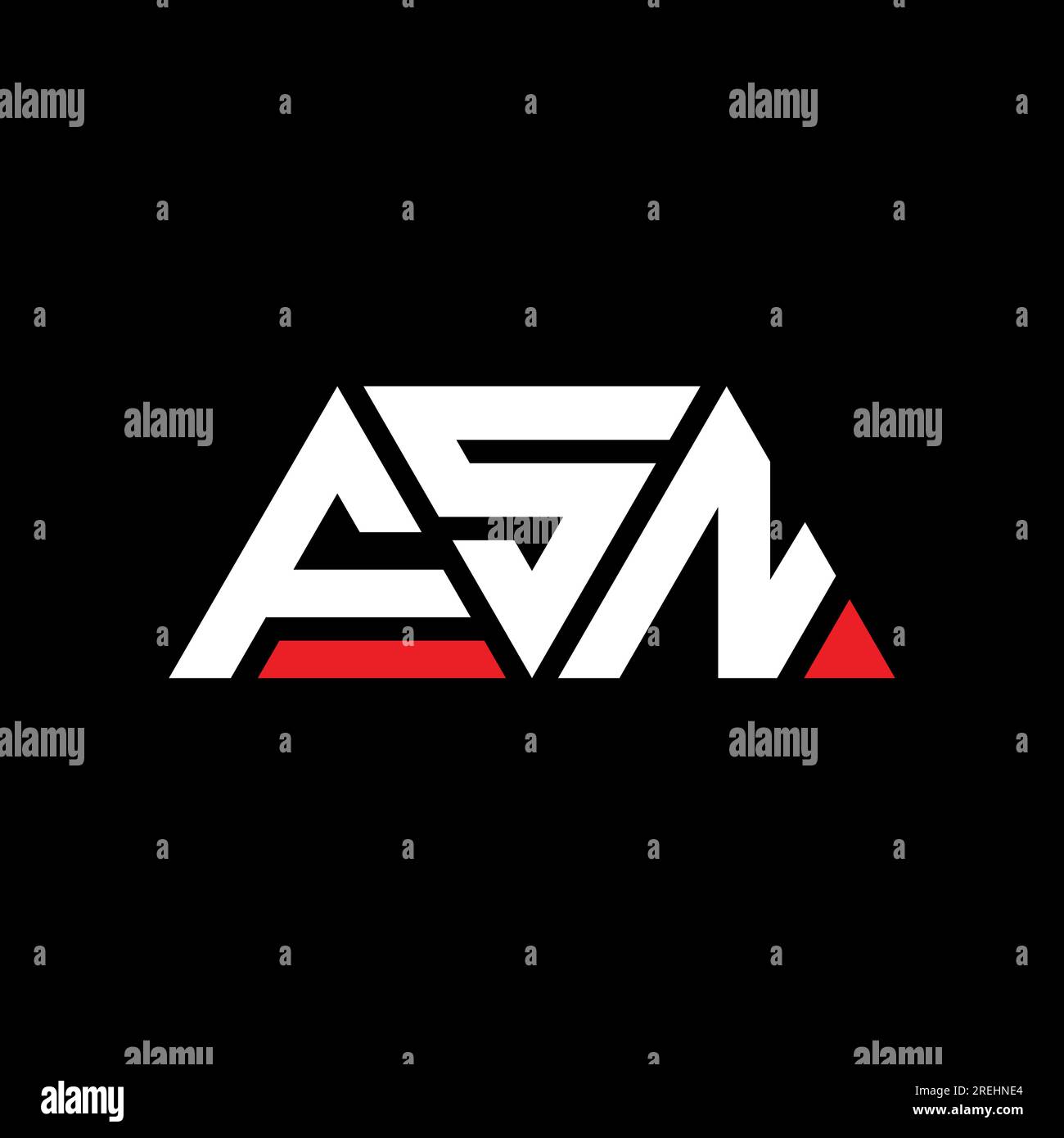 FSN-Logo mit Dreiecksbuchstaben und Dreiecksform. FSN Dreieck Logo Design Monogramm. FSN-Dreieck-Vektor-Logo-Vorlage mit roter Farbe. FSN Triangul Stock Vektor