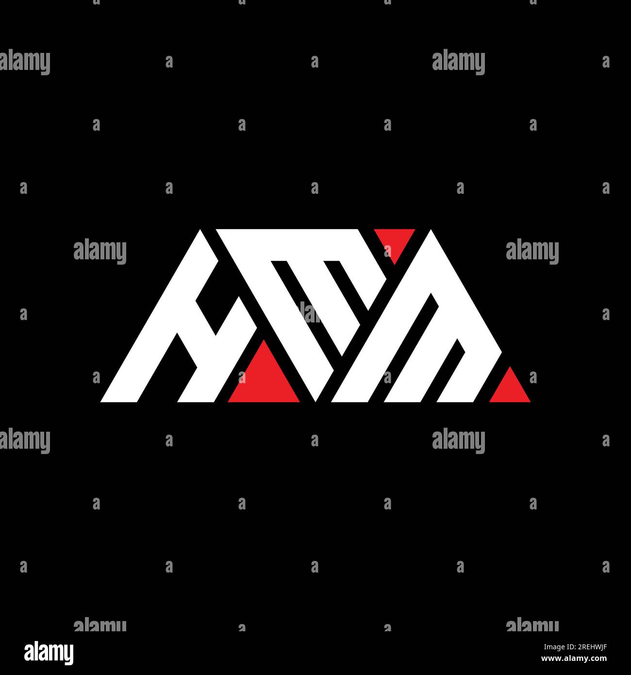 HMM dreieckiges Logo in Dreiecksform. HMM Dreieck-Logo-Design-Monogramm. HMM dreieckige Vektor-Logo-Vorlage mit roter Farbe. TRIANGUL Stock Vektor