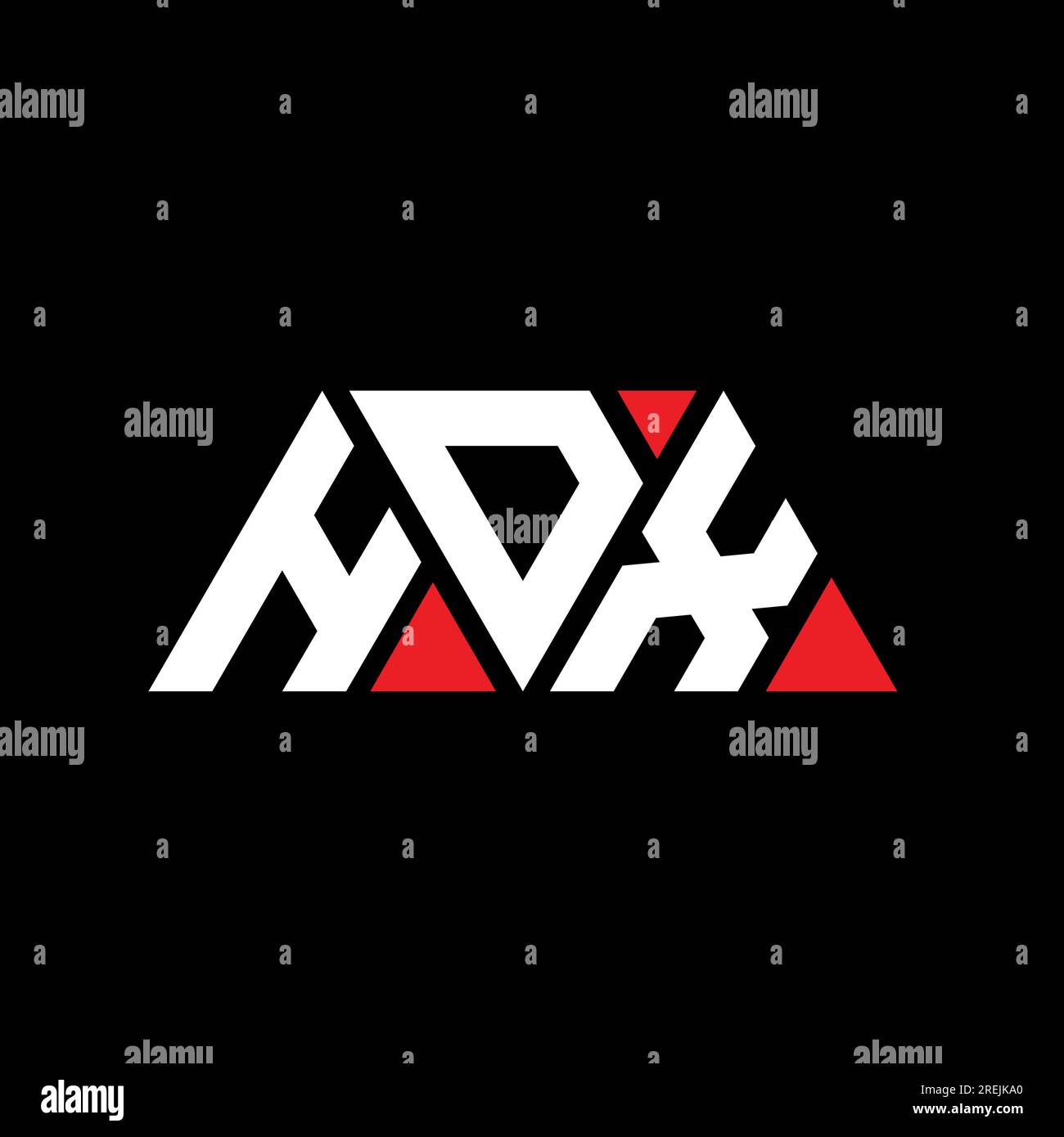 HDX-Logo mit Dreiecksbuchstaben und Dreiecksform. HDX-Dreieck-Logo-Monogramm. HDX-dreieckige Vektorvorlage mit roter Farbe. HDX Triangul Stock Vektor