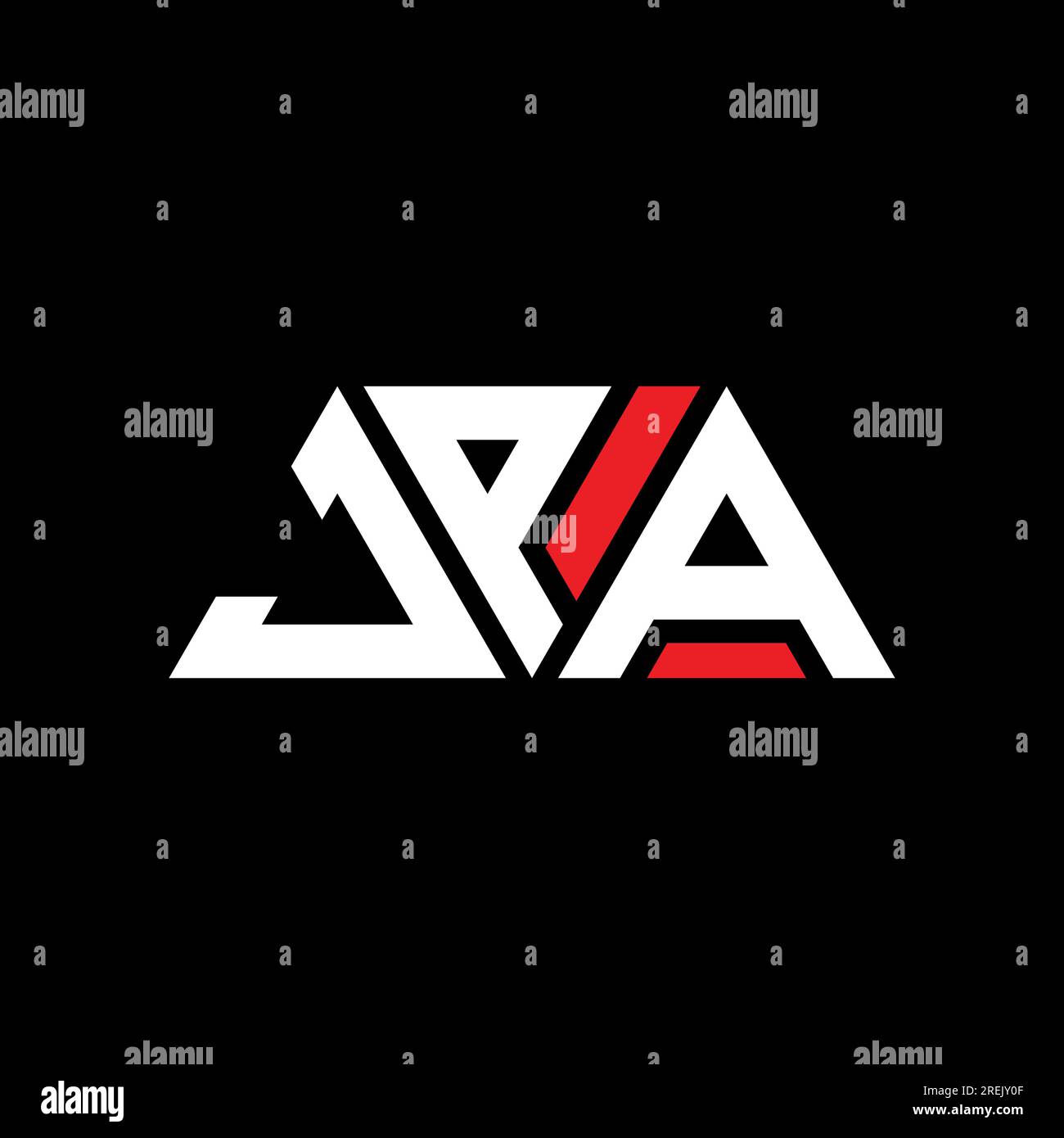 JPA-Logo mit Dreiecksbuchstaben und Dreiecksform. Monogramm mit JPA-Dreieck-Logo. JPA-dreieckige Vektor-Logo-Vorlage mit roter Farbe. JPA Triangul Stock Vektor