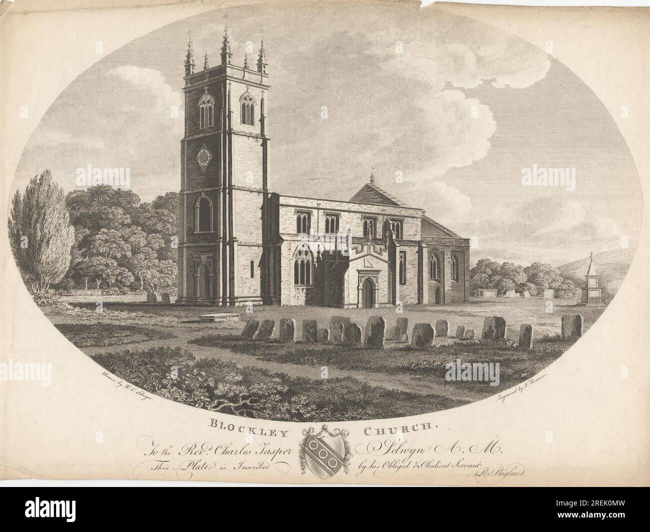 Blockley Church, ca. 1793 von Thomas Bonnor Stockfoto