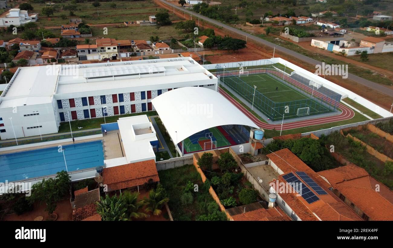 Boninal, bahia, brasilien - 29. april 2023: Blick auf eine staatliche Vollzeitschule in der Stadt Boninal. Stockfoto