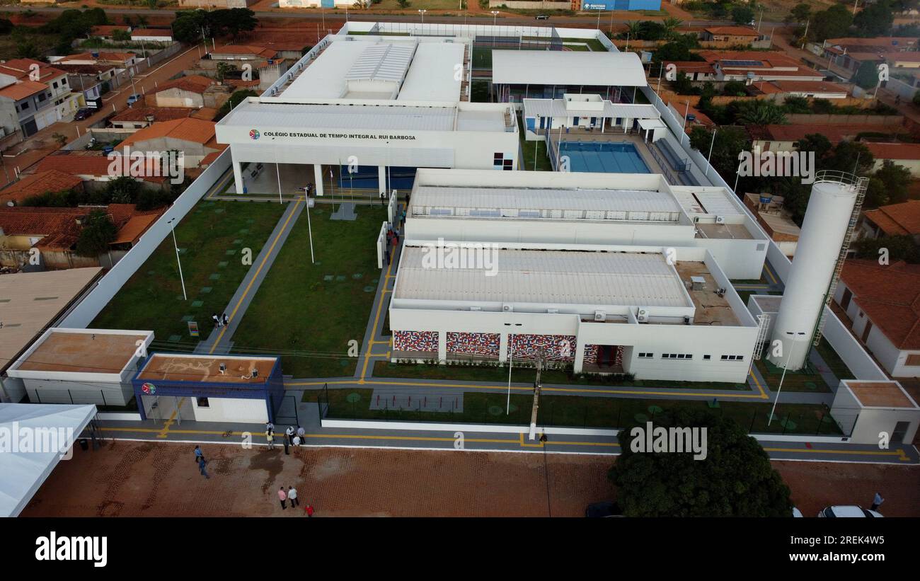 Boninal, bahia, brasilien - 29. april 2023: Blick auf eine staatliche Vollzeitschule in der Stadt Boninal. Stockfoto