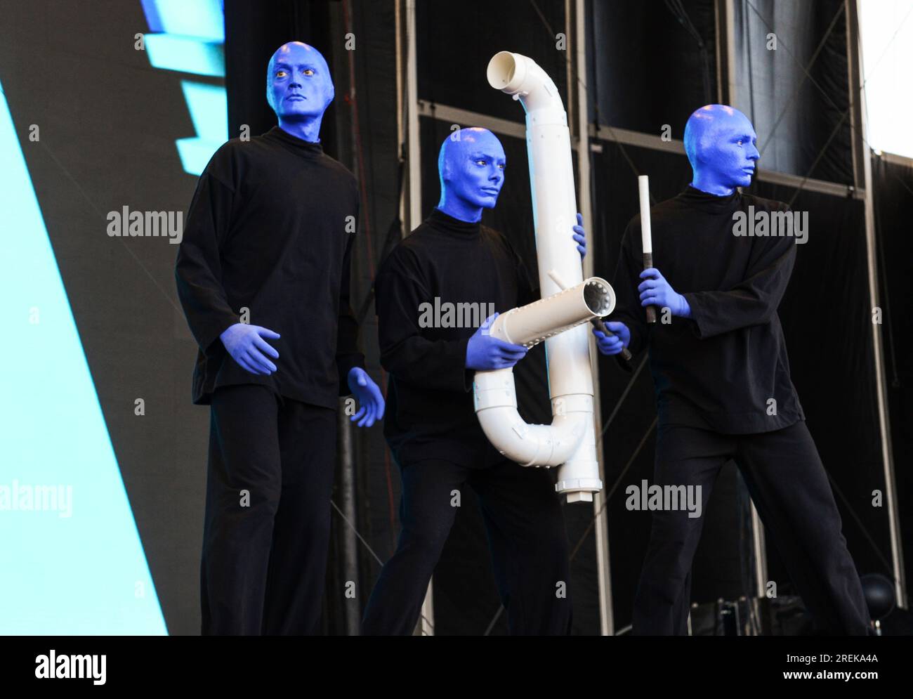 Blue man Group auf der Bühne bei Life is Beautiful 2017 Stockfoto