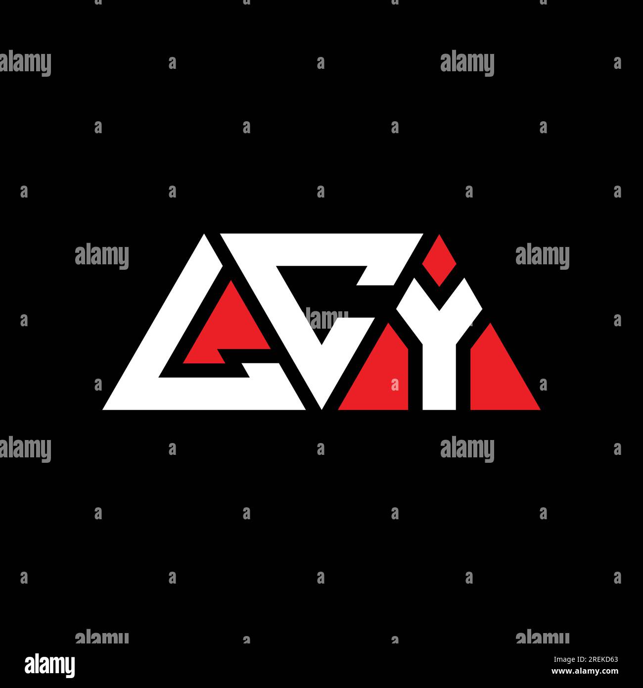 LCY-Logo mit Dreiecksbuchstaben und Dreiecksform. LCY Dreieck-Logo-Monogramm. LCY Dreieck-Vektor-Logo-Vorlage mit roter Farbe. LCY Triangul Stock Vektor