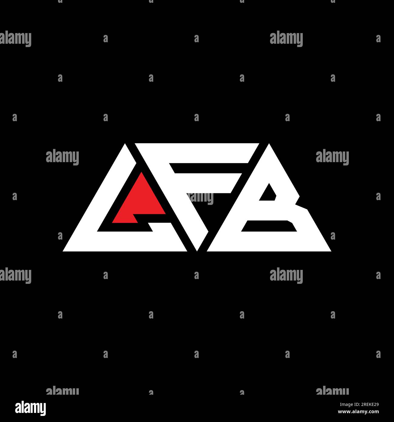 LFB-Logo mit Dreiecksbuchstaben und Dreiecksform. LFB-Dreieck-Logo-Monogramm. LFB-Dreieck-Vektor-Logo-Vorlage mit roter Farbe. LFB Triangul Stock Vektor