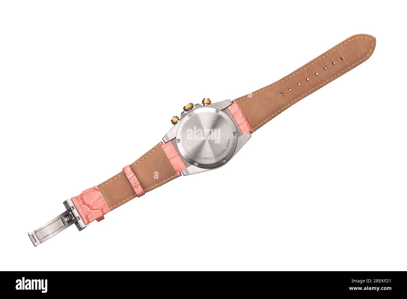 Armbanduhr isolieren auf weißem Hintergrund. Uhr mit Lederarmband. Uhren für Taucher. Stockfoto Armbanduhr isolieren auf weißem Hintergrund. Uhr mit Lederarmband. Uhren für Taucher. Stockfoto