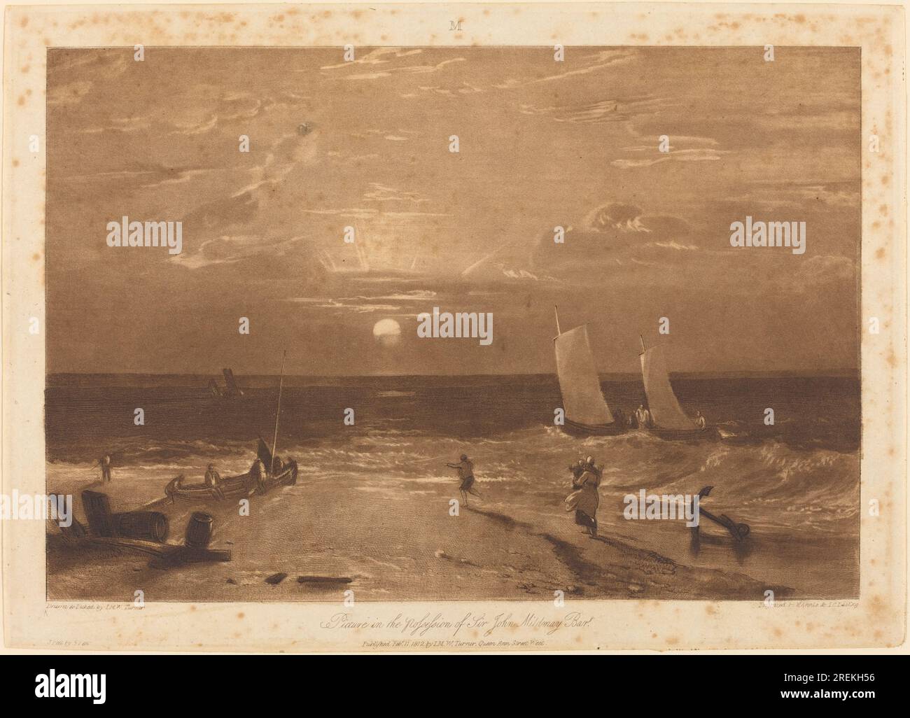 Joseph Mallord William Turner und W.T. Annis und J.C. Easling, Mildmay Sea-Piece, veröffentlicht 1812, Ätzen, Mezzotint, Und Aquatint, Rosenwald Collection, 1943,3.8168' Stockfoto