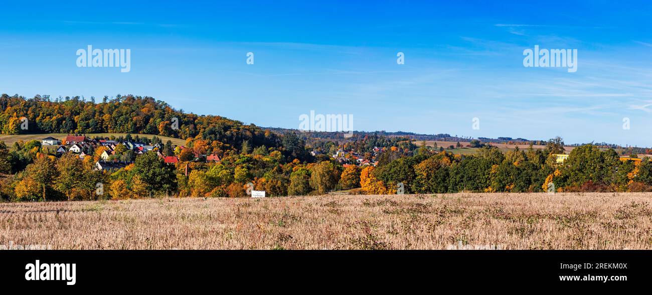 Blick über Guentersberge in den Selketal Harz Mountains Stockfoto