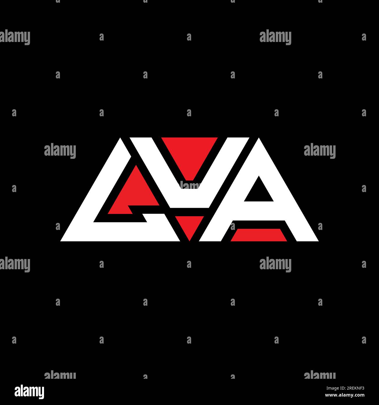 LUA-Logo mit Dreiecksbuchstaben und Dreiecksform. Monogramm mit LUA-Dreieck-Logo. LUA-dreieckige Vektorvorlage mit roter Farbe. LUA Triangul Stock Vektor
