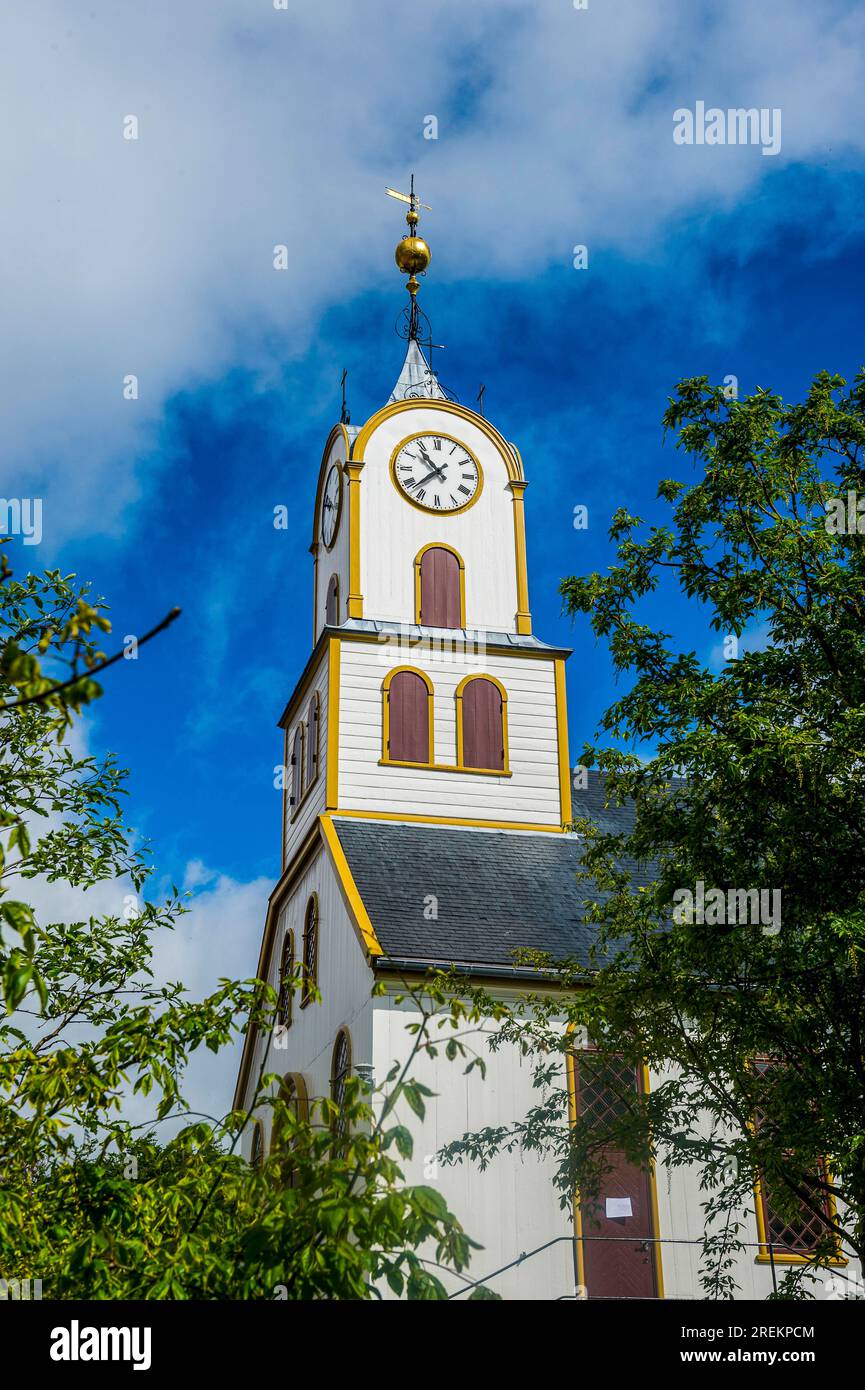 Torshavn Kathedrale, Torshavn, Hauptstadt der Färöer Inseln, Streymoy, Dänemark Stockfoto