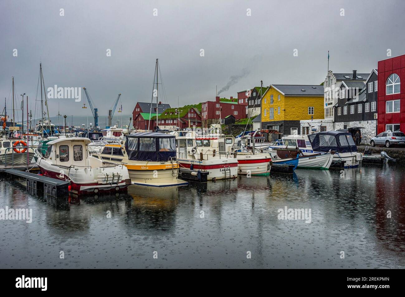 Hafen von Torshavn, Hauptstadt der Färöer, Streymoy, Dänemark Stockfoto