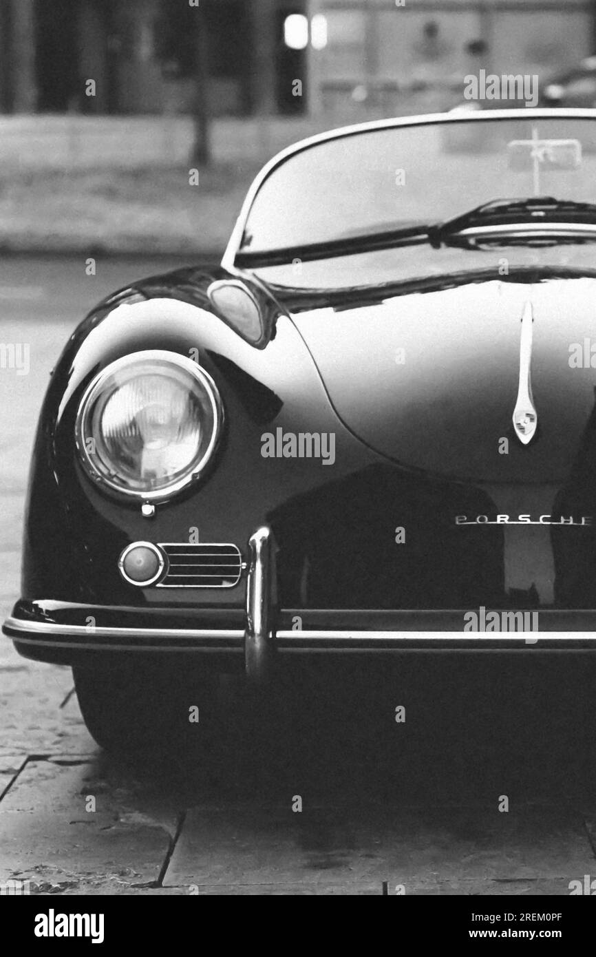 Nahaufnahme eines Porsche 356. Stockfoto