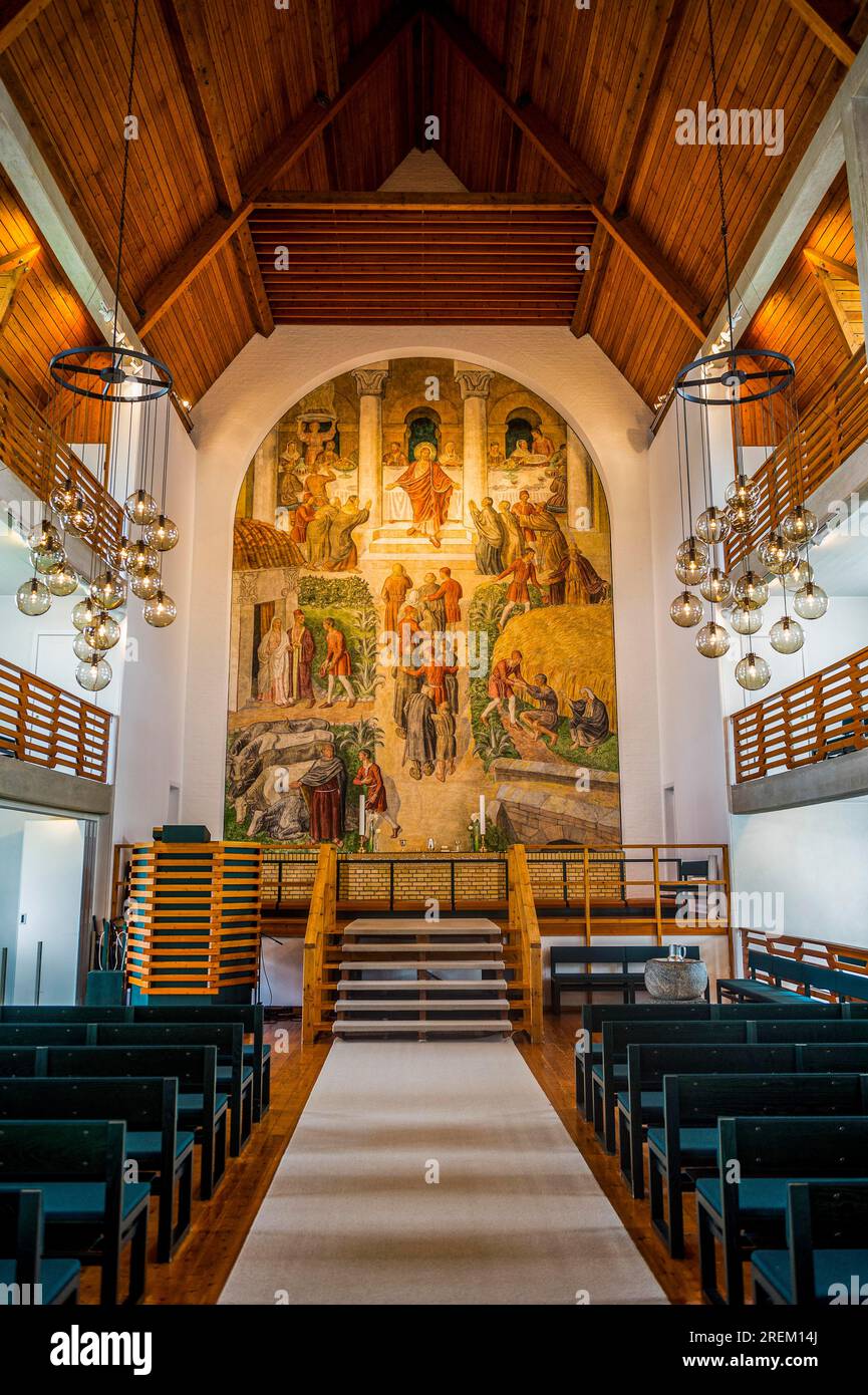 Innere Christianskirkjan (christliche Kirche), modernes Kirchengebäude, Klaksvik, Färöer Inseln, Dänemark Stockfoto