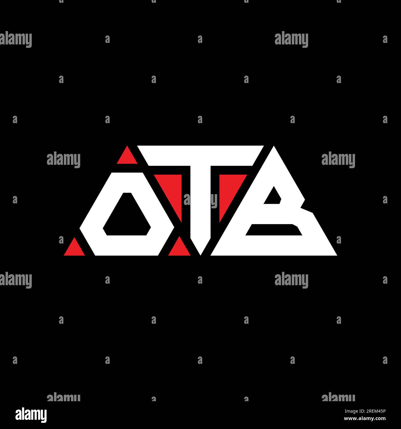 OTB-Logo mit Dreiecksbuchstaben und Dreiecksform. OTB-Dreieck-Logo-Monogramm. OTB-dreieckige Vektorvorlage mit roter Farbe. OTB Triangul Stock Vektor