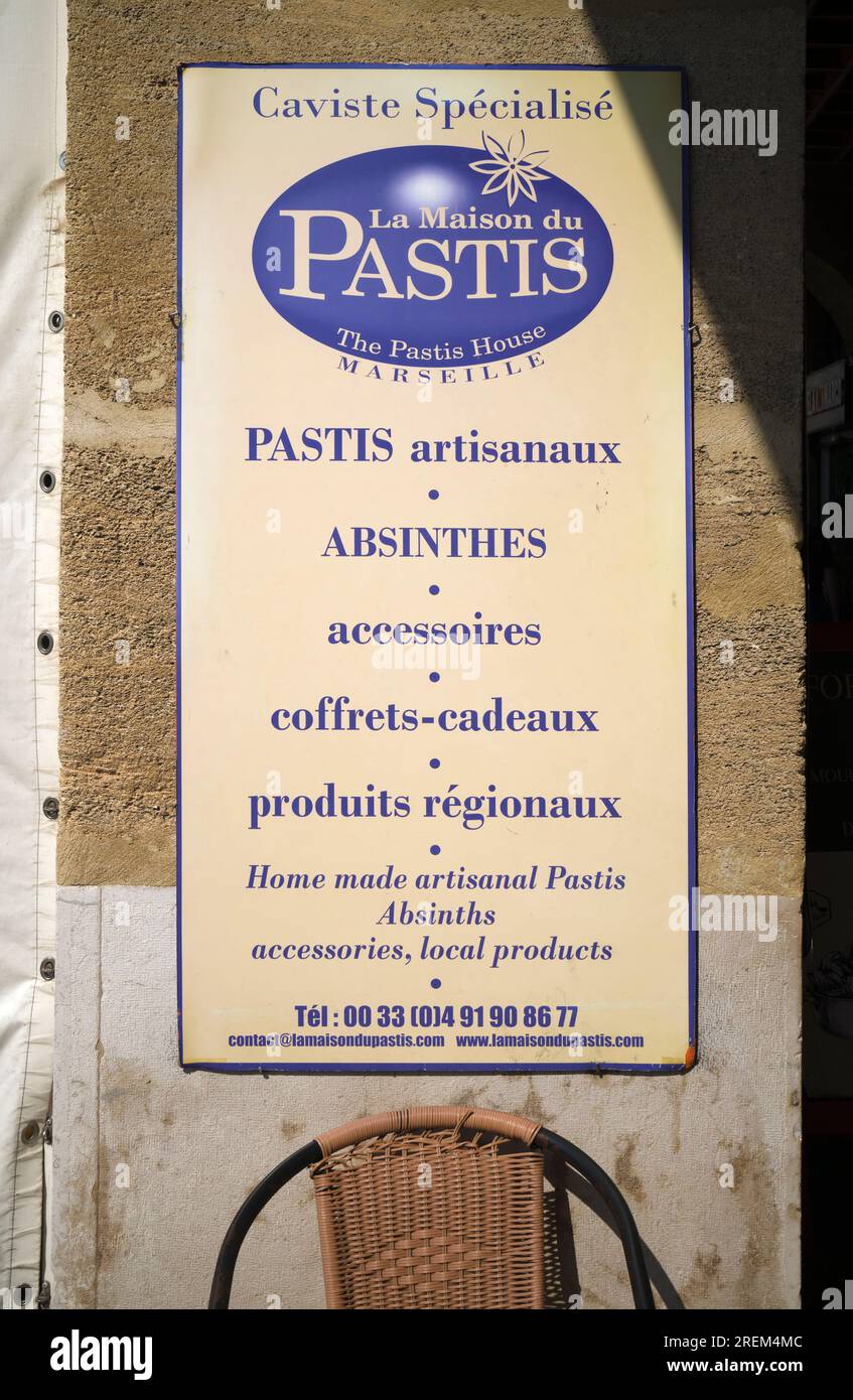 La Maison du Pastis Marseille Frankreich Stockfoto