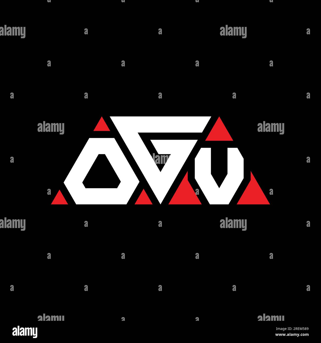 OGV-Logo mit Dreiecksbuchstaben und Dreiecksform. OGV-Dreieck-Logo-Monogramm. OGV-Dreieck-Vektor-Logo-Vorlage mit roter Farbe. OGV Triangul Stock Vektor