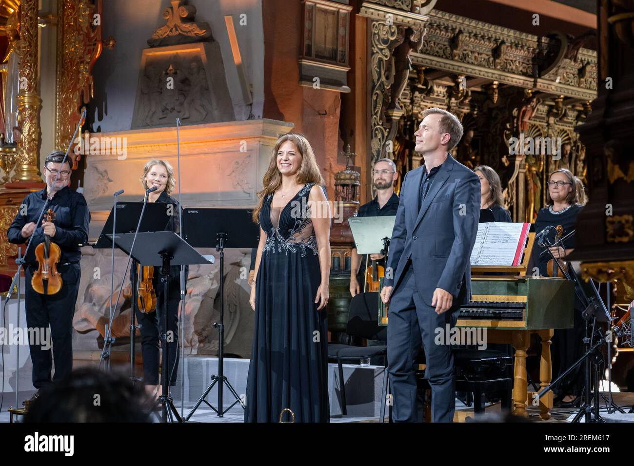 Francesca Lombardi Mazzulli – Soprano, Arte dei Suonatori, Regie von Marcin Świątkiewicz, zum Kromer Festival Biecz in Corpus Christi Collegiate Church Stockfoto