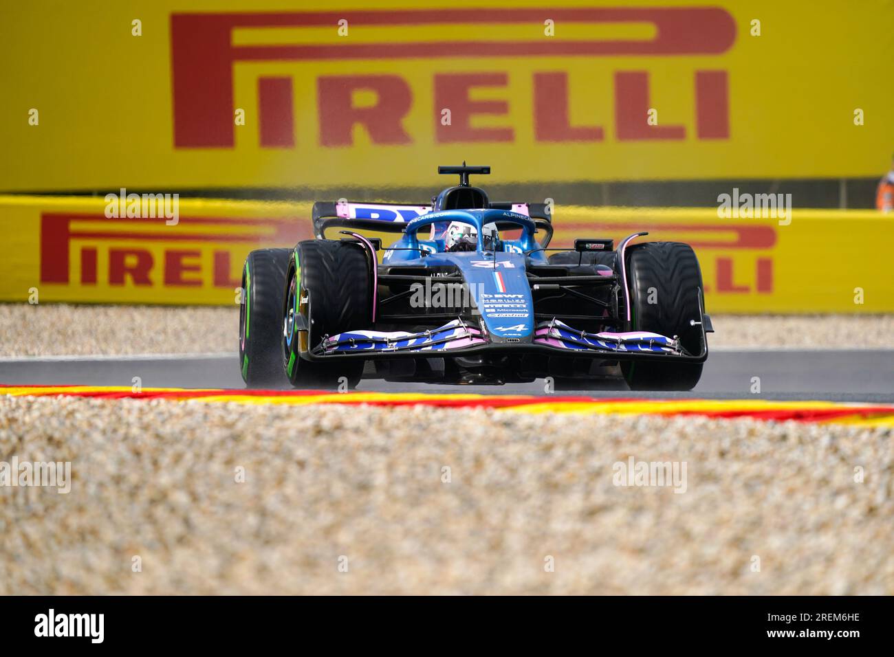 Während der Qualifying Session am Freitag, den 28. Juli, FORMEL 1 MSC-KREUZFAHRTEN VOM GROSSEN PREIS BELGIENS von 2023 bis Jul28. Juli bis zum 30. 2023. Juli Spa Francorshamps, Belgien Stockfoto