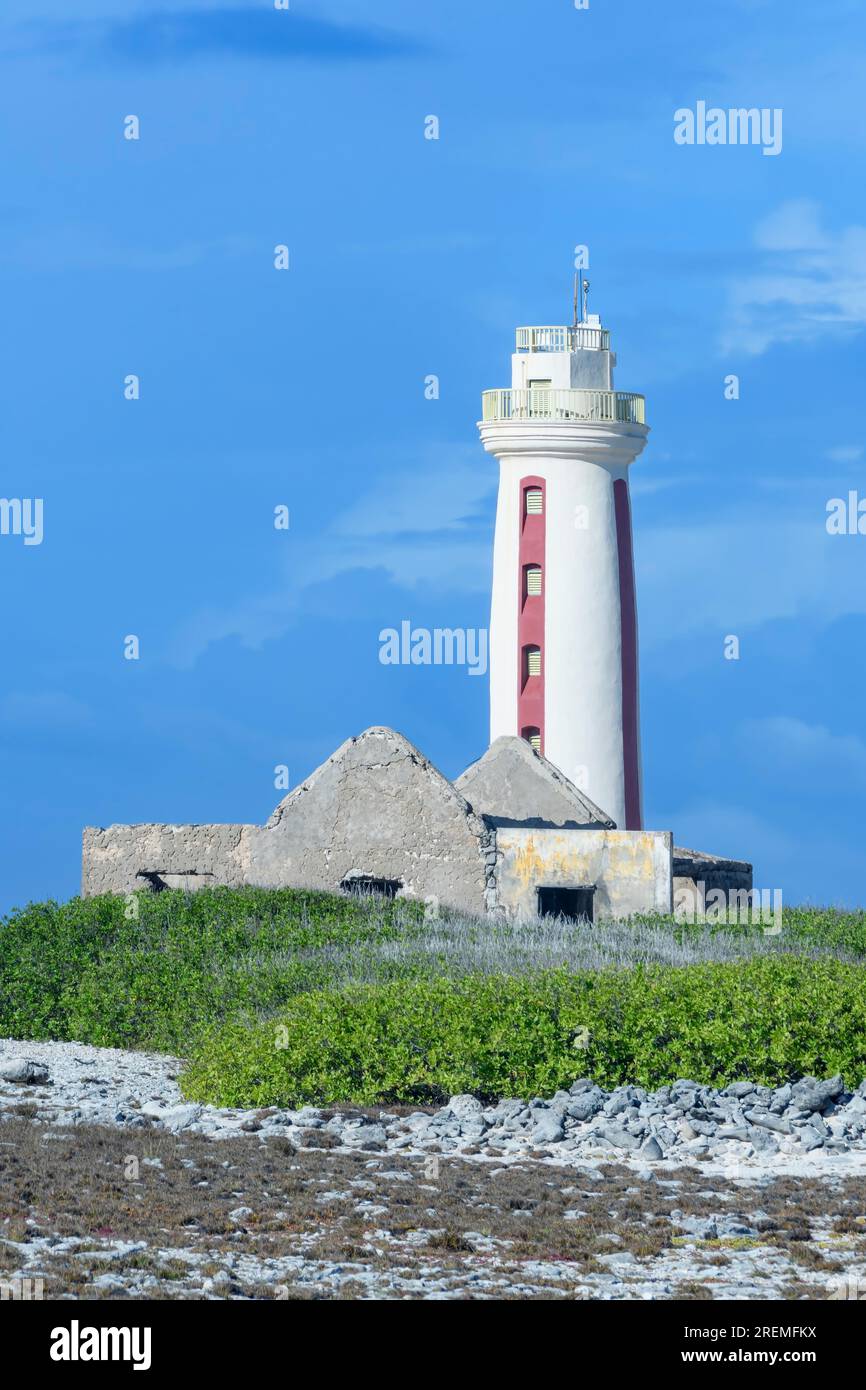 Willemstoren Lighthouse, Bonaire, Karibik Niederlande Stockfoto