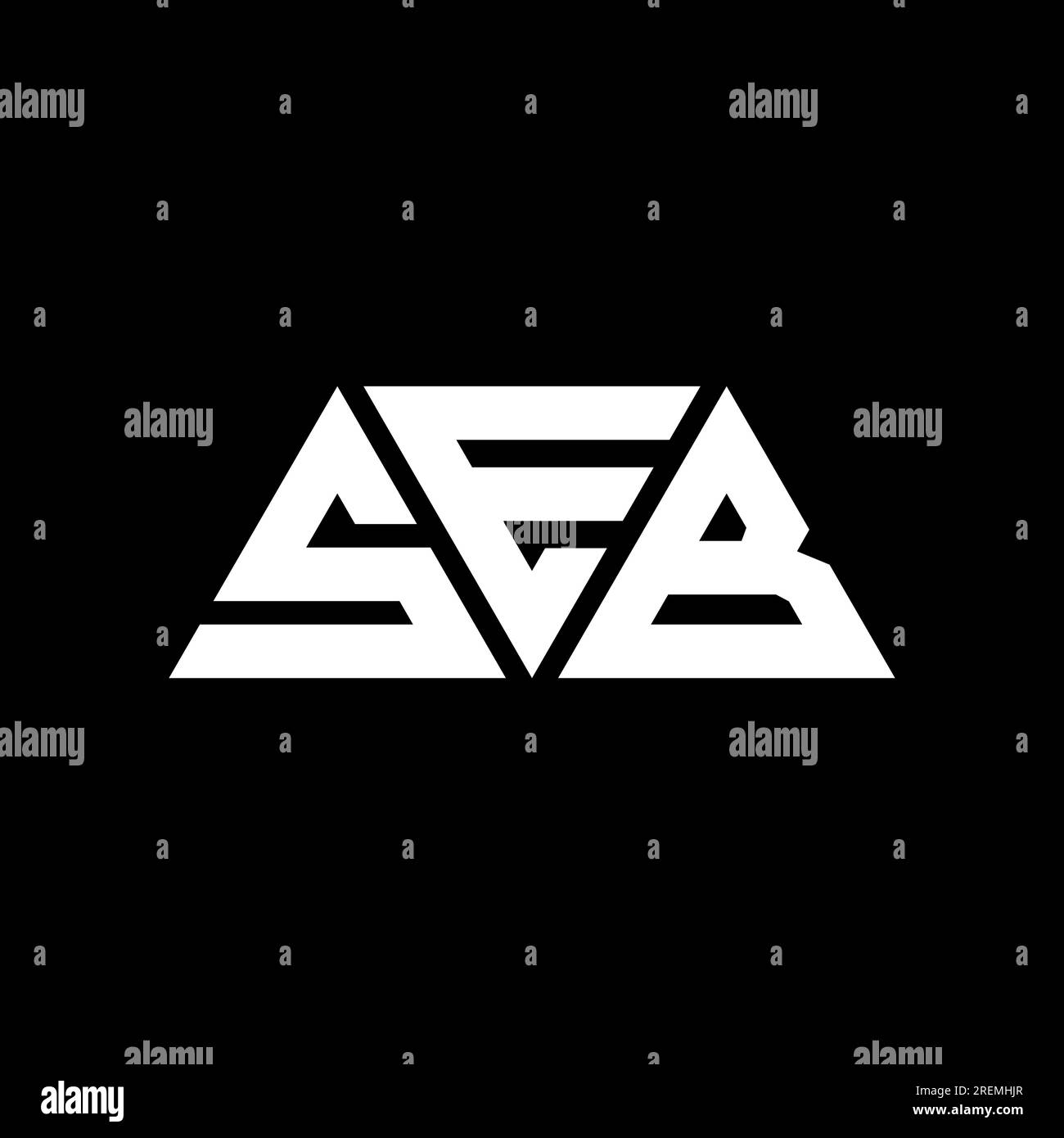 SEB-Logo mit Dreiecksbuchstaben und Dreiecksform. Monogramm mit SEB-Dreieck-Logo. SEB-dreieckige Vektorvorlage mit roter Farbe. SEB Triangul Stock Vektor