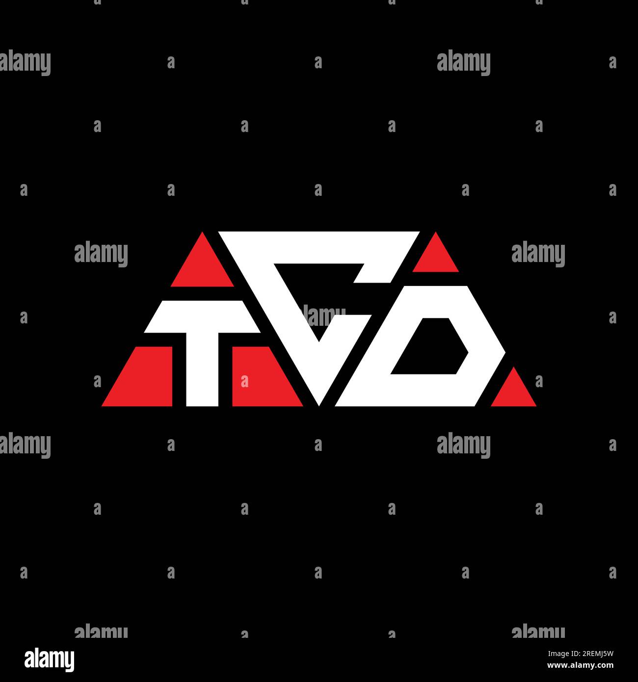 T-CD-Logo mit dreieckigem Buchstaben und Dreiecksform. TCD-Dreieck-Logo-Monogramm. TCD-dreieckige Vektor-Logo-Vorlage mit roter Farbe. TCD Triangul Stock Vektor