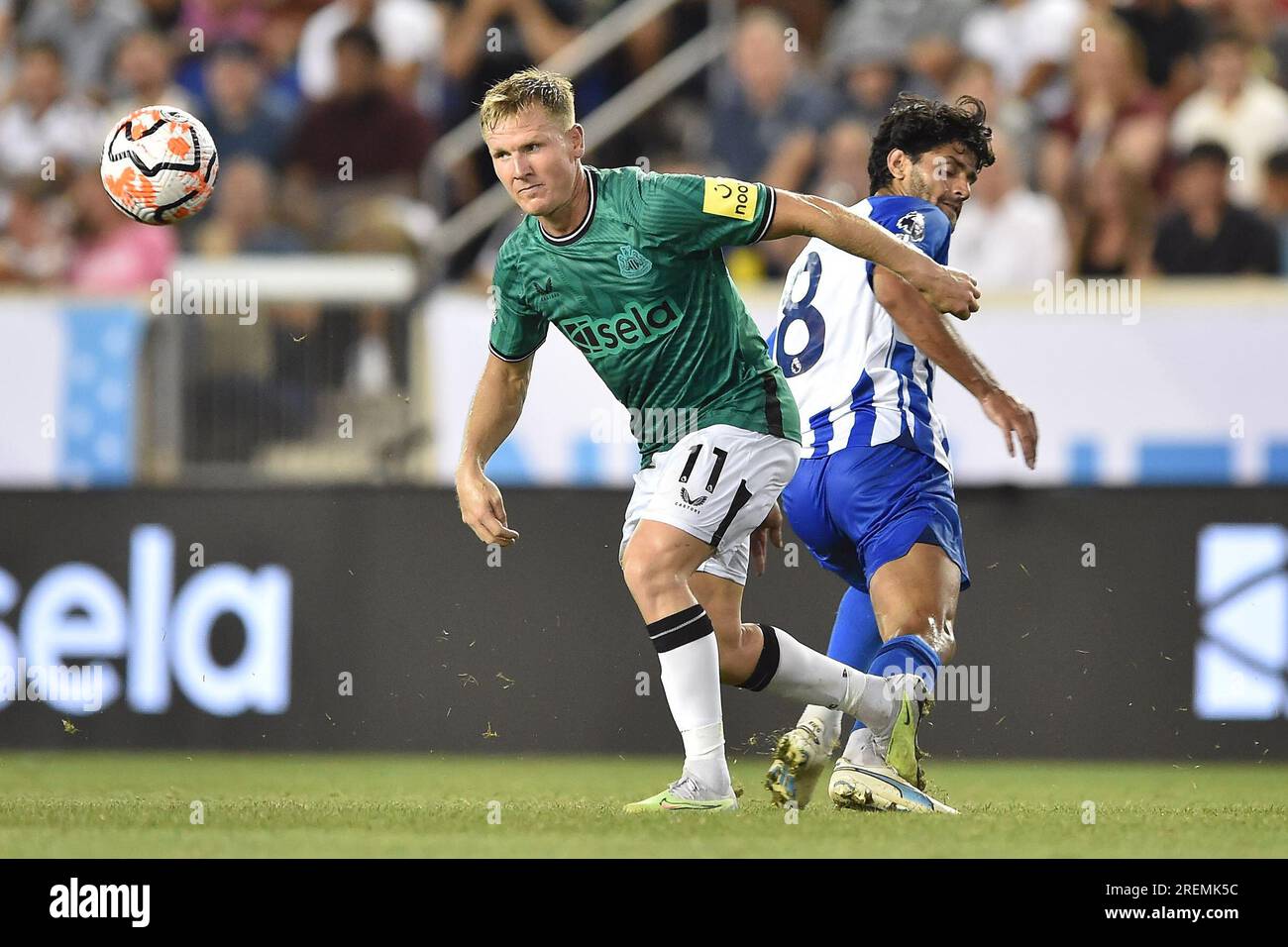 Harrison, New Jersey, USA. 28. Juli 2023. Newcastle United Mittelfeldspieler MATT RITCHIE (11) in Aktion in der Red Bull Arena in Harrison New Jersey Newcastle United besiegt Brighton und Hove Albion 2 bis 1 (Kreditbild: © Brooks von Arx/ZUMA Press Wire) NUR REDAKTIONELLE VERWENDUNG! Nicht für den kommerziellen GEBRAUCH! Kredit: ZUMA Press, Inc./Alamy Live News Stockfoto