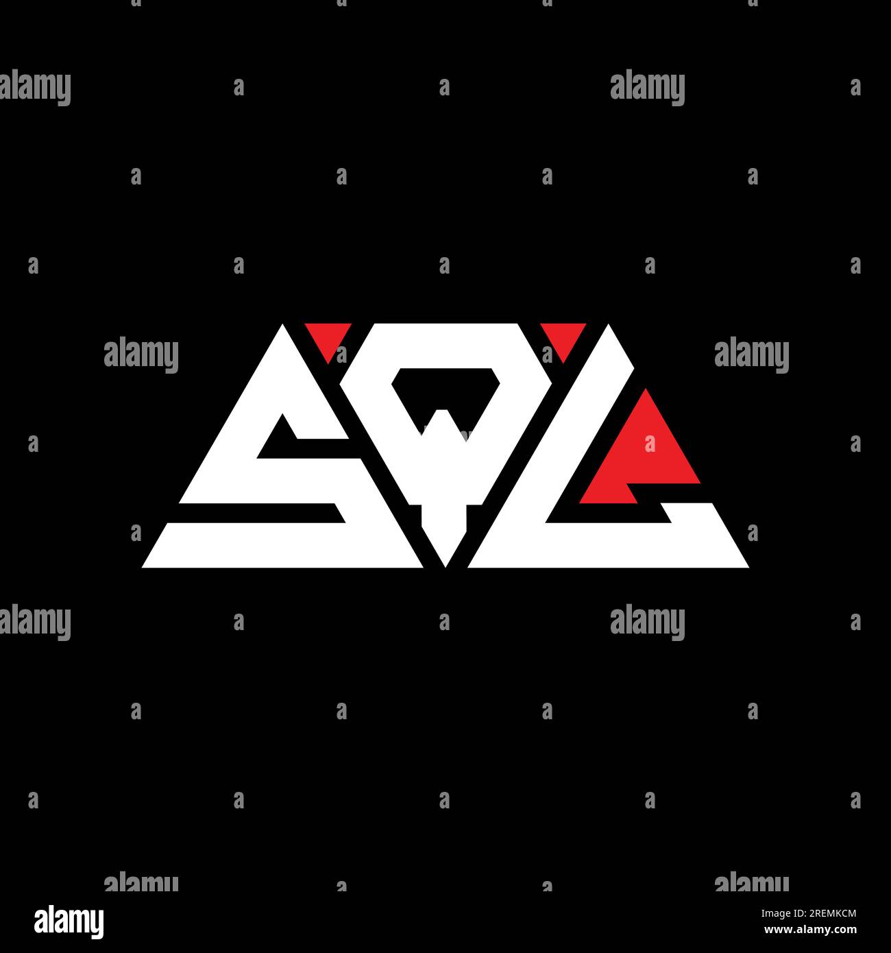 Logo mit SQL-Dreiecksbuchstaben und Dreiecksform. SQL-Dreieck-Logo-Designmonogramm. SQL-Dreieck-Vektor-Logo-Vorlage mit roter Farbe. SQL-Triangul Stock Vektor