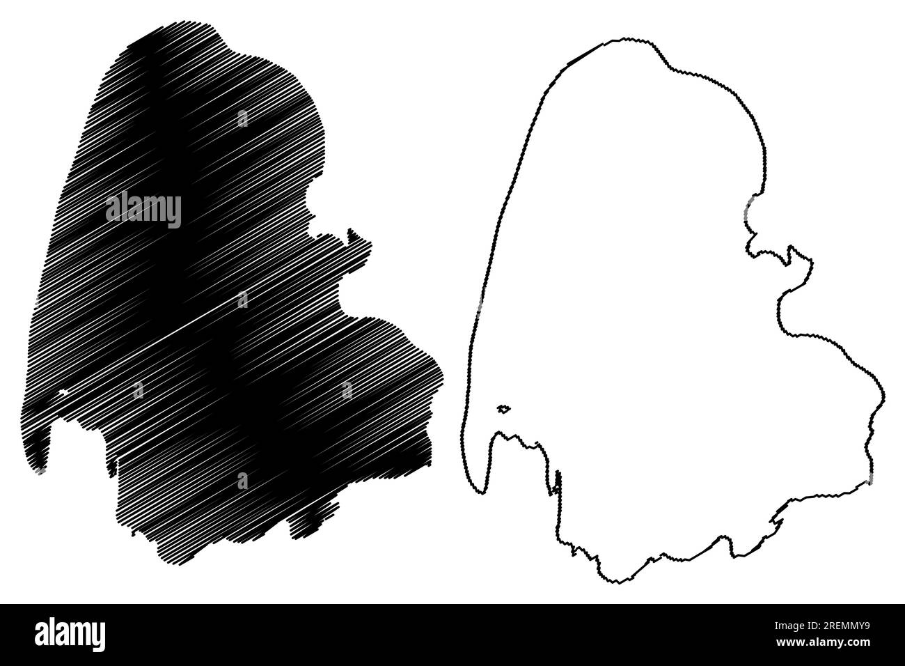 See Sarygamysch (Turkmenistan und Usbekistan) Karte Vektordarstellung, scribble Skizze Sarykamysch oder Sary-Kamysch Karte Stock Vektor