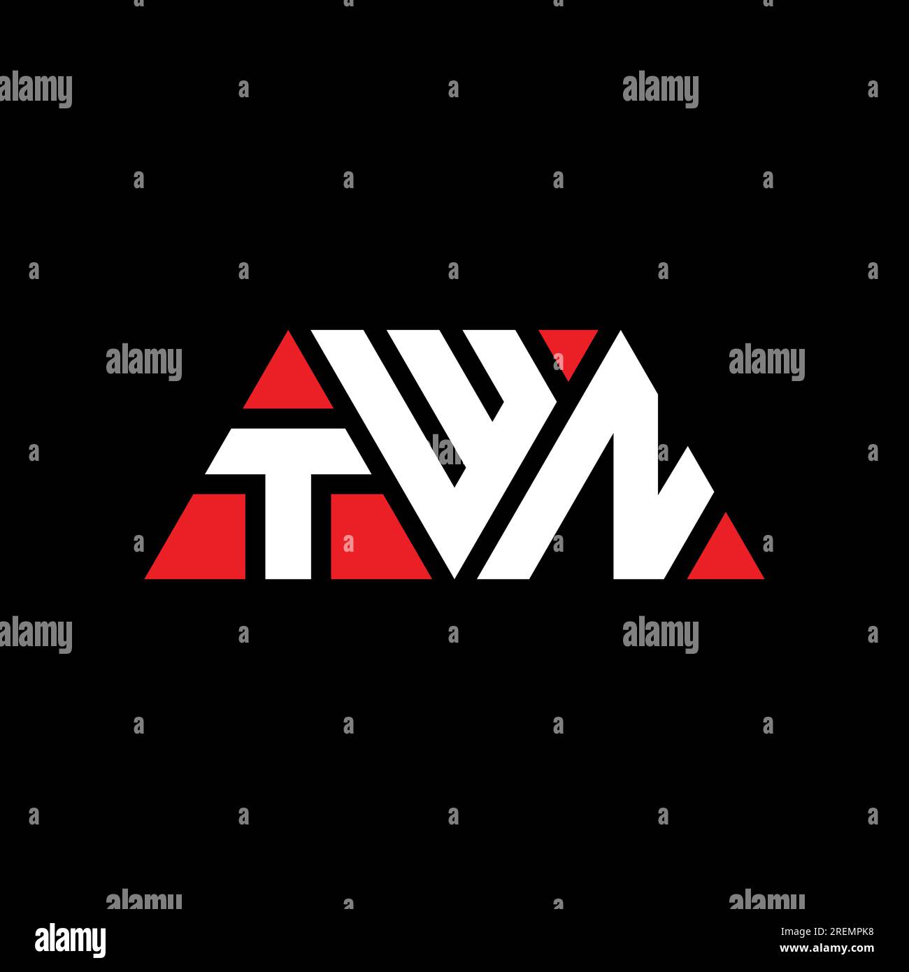 TWN-Logo mit Dreiecksbuchstaben und Dreiecksform. TWN Dreieck-Logo-Monogramm. TWN-dreieckige Vektor-Logo-Vorlage mit roter Farbe. TWN Triangul Stock Vektor