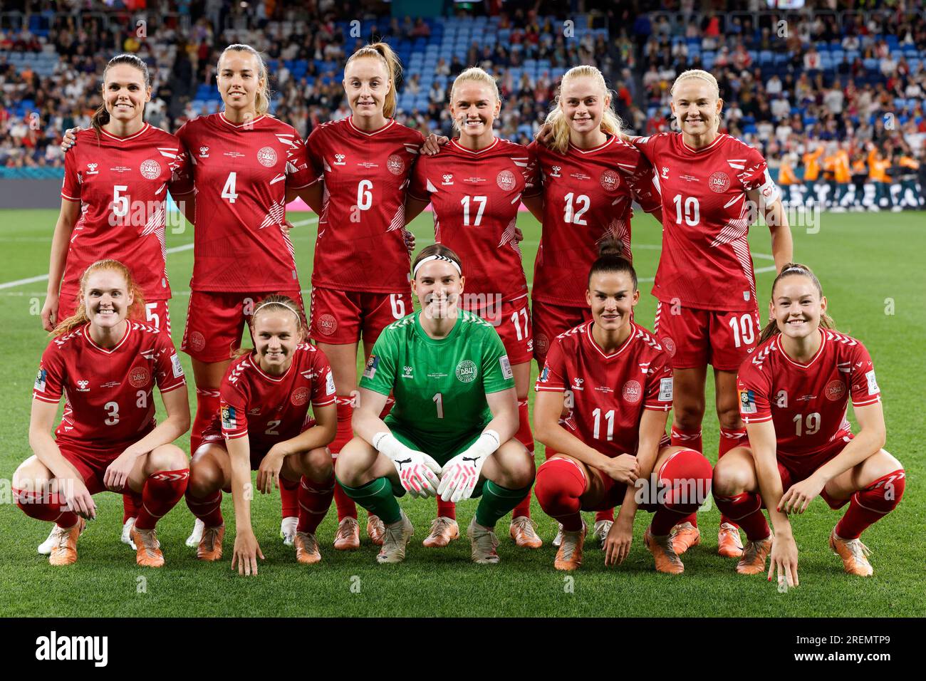 Sydney, Australien. 28. Juli 2023. Dänische Spieler posieren für ein Teamfoto vor dem FIFA Women's World Cup 2023 Group D Spiel zwischen England und Dänemark im Sydney Football Stadium am 28. Juli 2023 in Sydney, Australien. Kredit: IOIO IMAGES/Alamy Live News Stockfoto